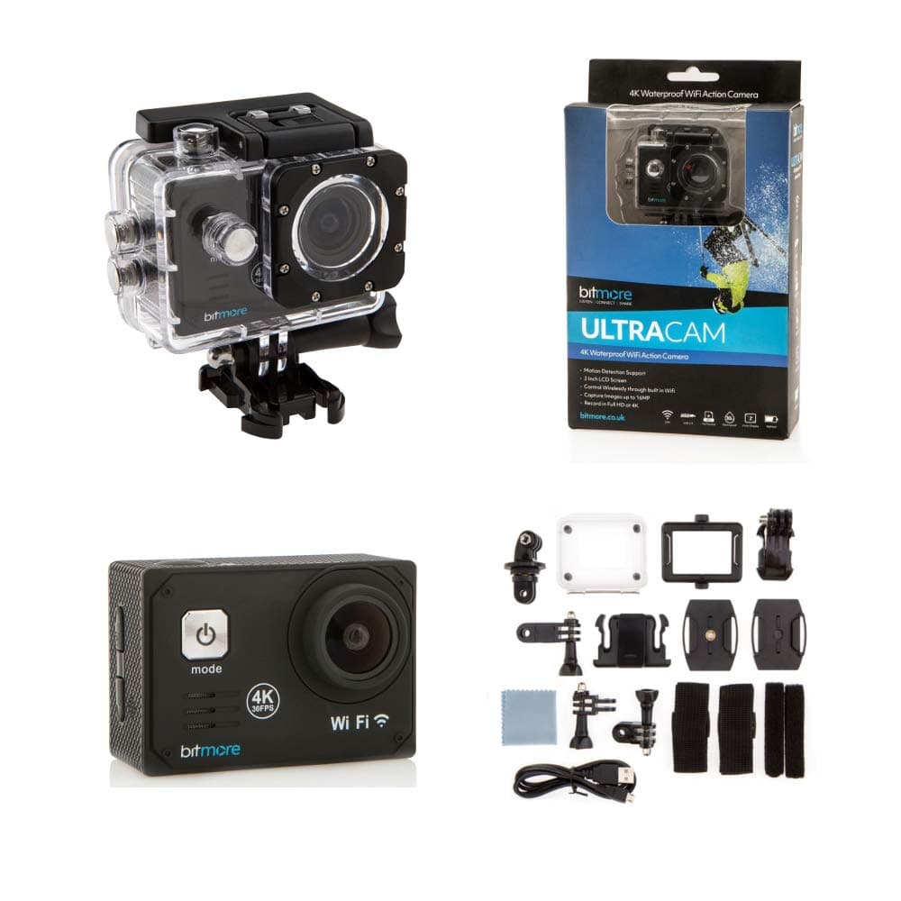 Bitmore 4K Ultra HD Action Camera with Accessory Set