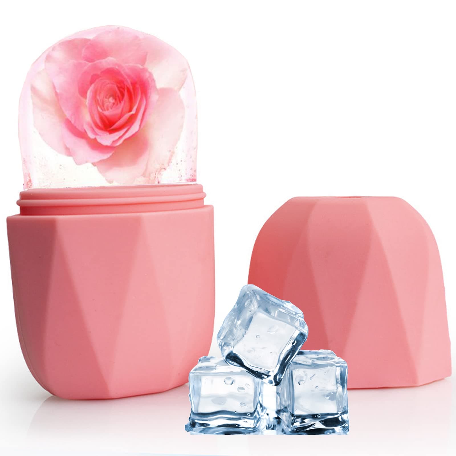 Ice Roller, Ice Roller Face and Eyes Ice Face Roller Ice Globes Face Relief Eye Puffiness Eliminate Facial Edema Brighten Tighten Skin Remove Fine Lines, Relief Sunburn (Pink)