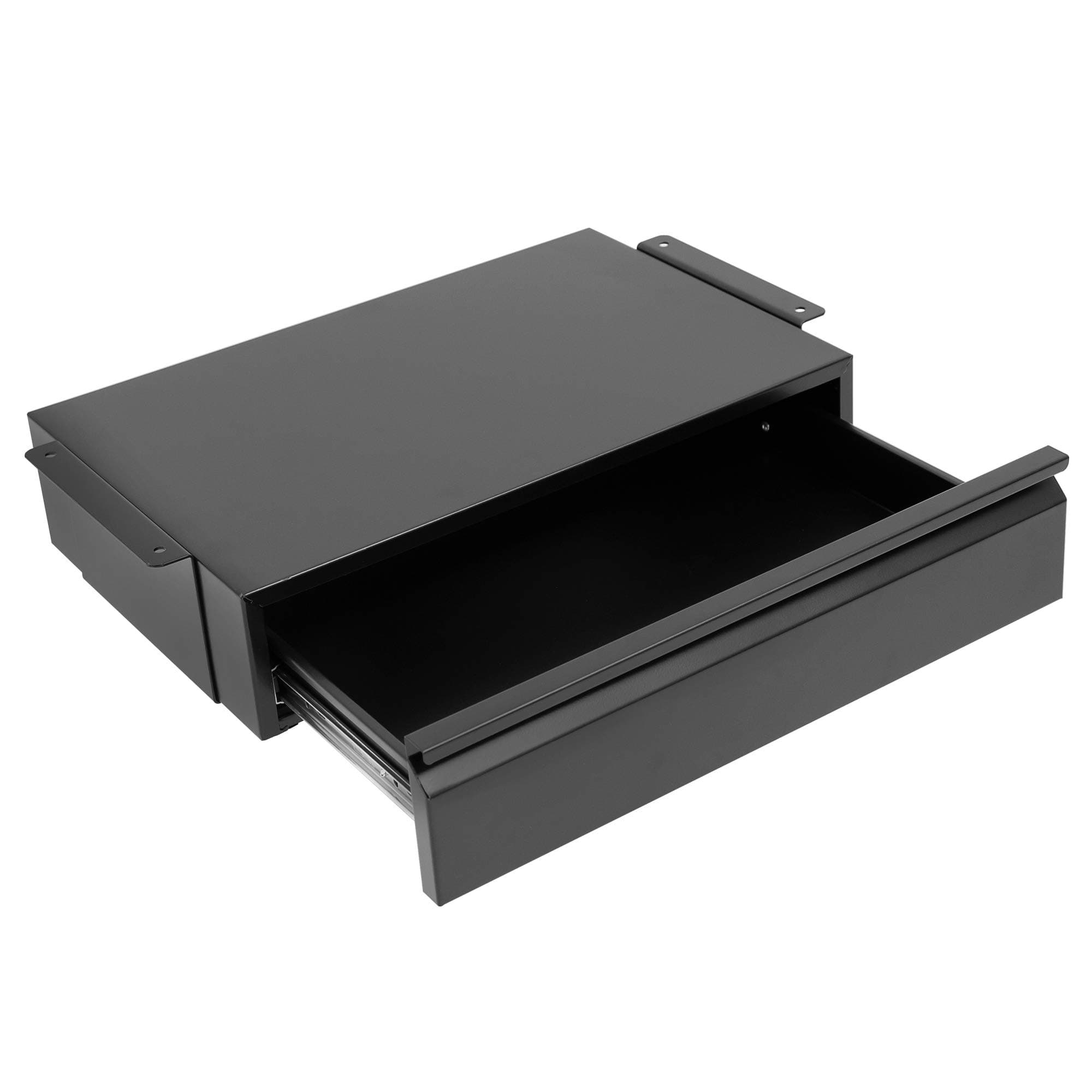 Mount-It!Under Desk Pull-Out Drawer Kit with Smooth Sliding Track | Office Storage Organizer | Mounts to Desktops Tables and Workbenches Over 0.71 Inches Thick | Matte Black