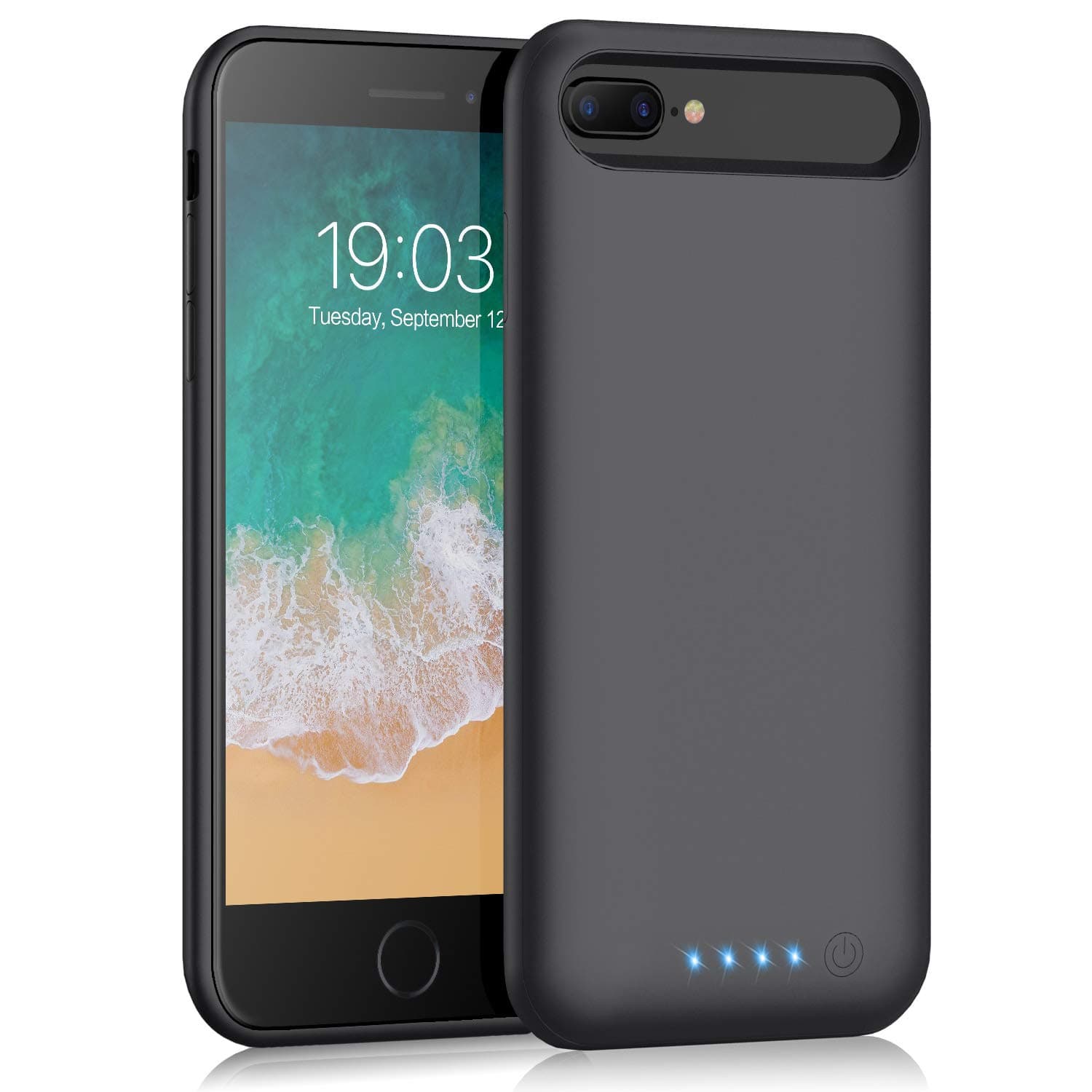 Battery case for iPhone 7 Plus/ 8 Plus/6 Plus/6s Plus, Kilponen 8500mah Portable Protective Battery Charging Case Slim Extended Rechargeable Battery Pack Charger Case for iPhone 8 Plus 7 Plus 6 Plus