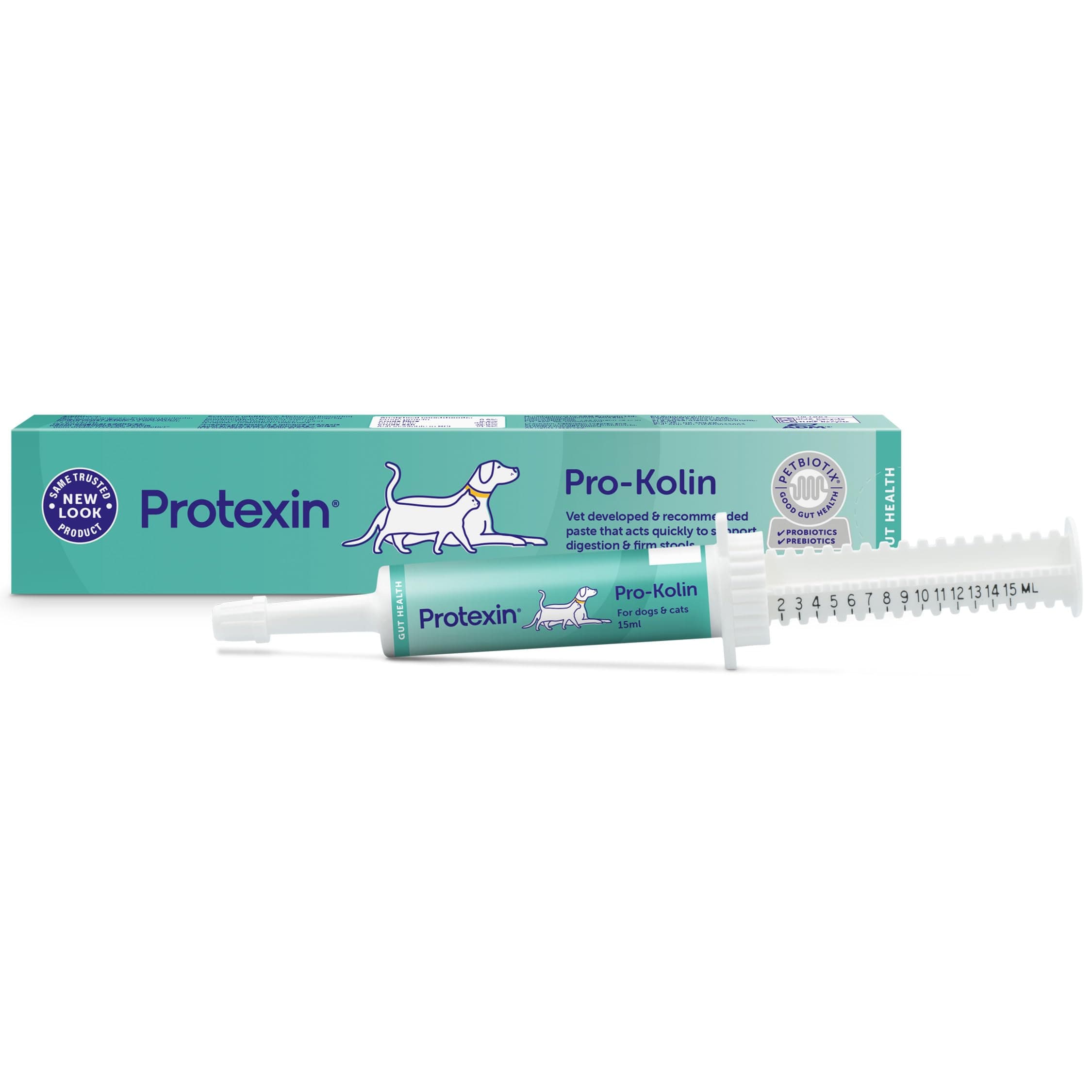 Pro-Kolin – Probiotic & Prebiotic Digestive Support Paste for Dogs & Cats – Fast-Acting Stool Firming Formula with Kaolin – Vet Recommended – Ideal for Cats & Small Dogs – 15ml Syringe