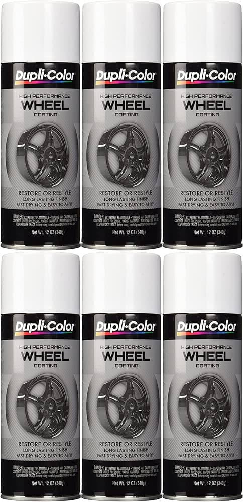 Duplicolor High Performance White Wheel Paint (12 oz) - 6 Pack