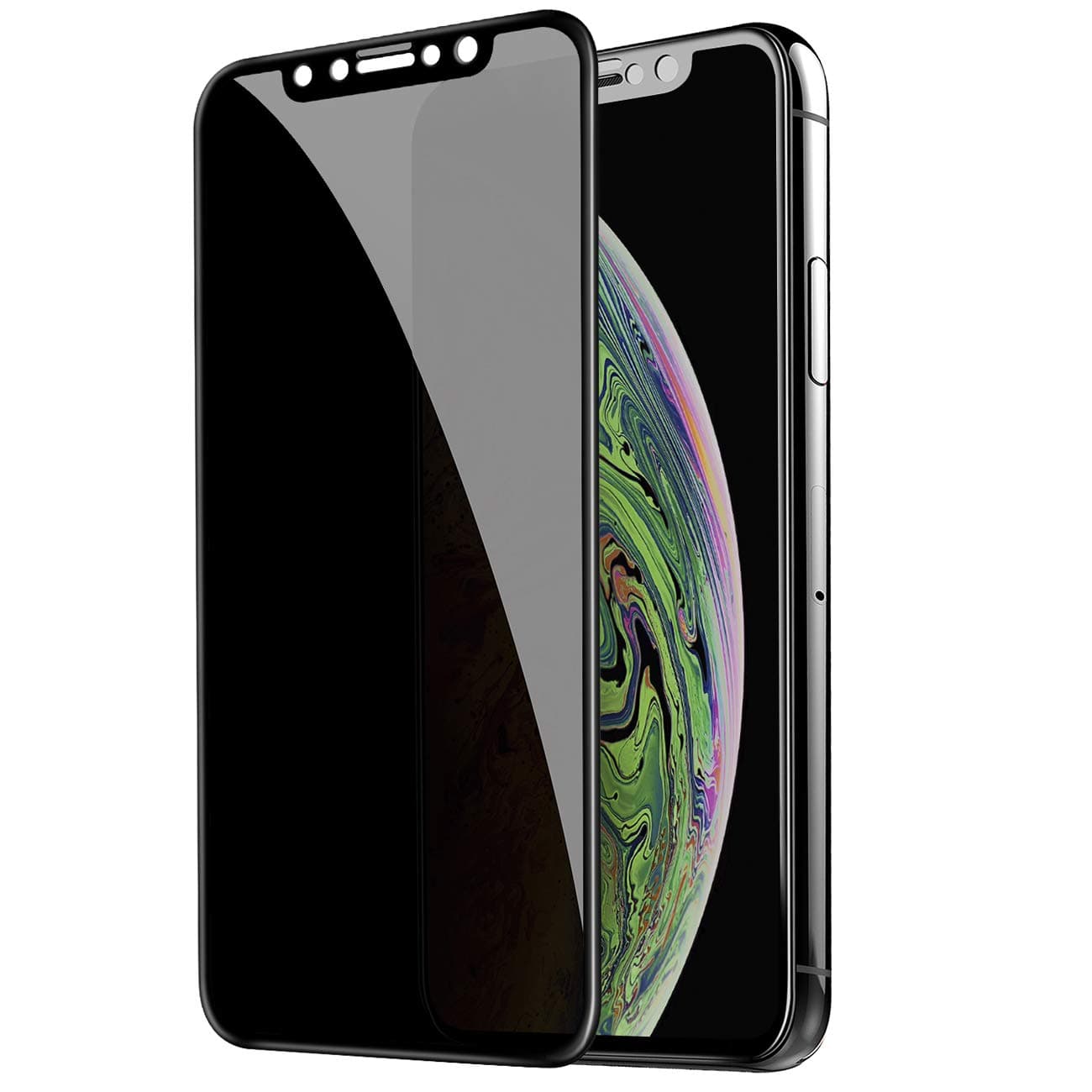 TECHO Privacy Screen Protector for iPhone 11 Pro Max/iPhone XS Max (6.5 inch), Full Coverage Tempered Glass [Case Friendly][Advanced Clarity] Anti-Spy 9H Screen Protectors (2019)
