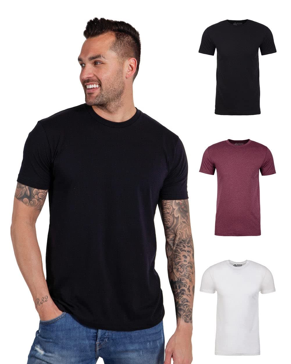 INTO THE AMmens Plain Basic Tees Plain Basic Tees
