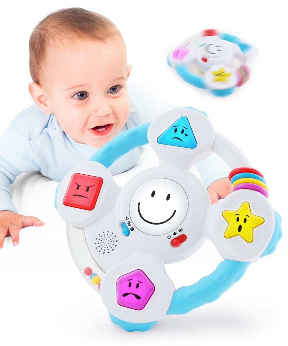 BEST LEARNING My Spin & Learn Steering Wheel - Interactive Educational Toys for 6 to 36 Months Old Infants, Babies, Toddlers Birthday Gift - Learn Colors, Shapes, Feelings & Music