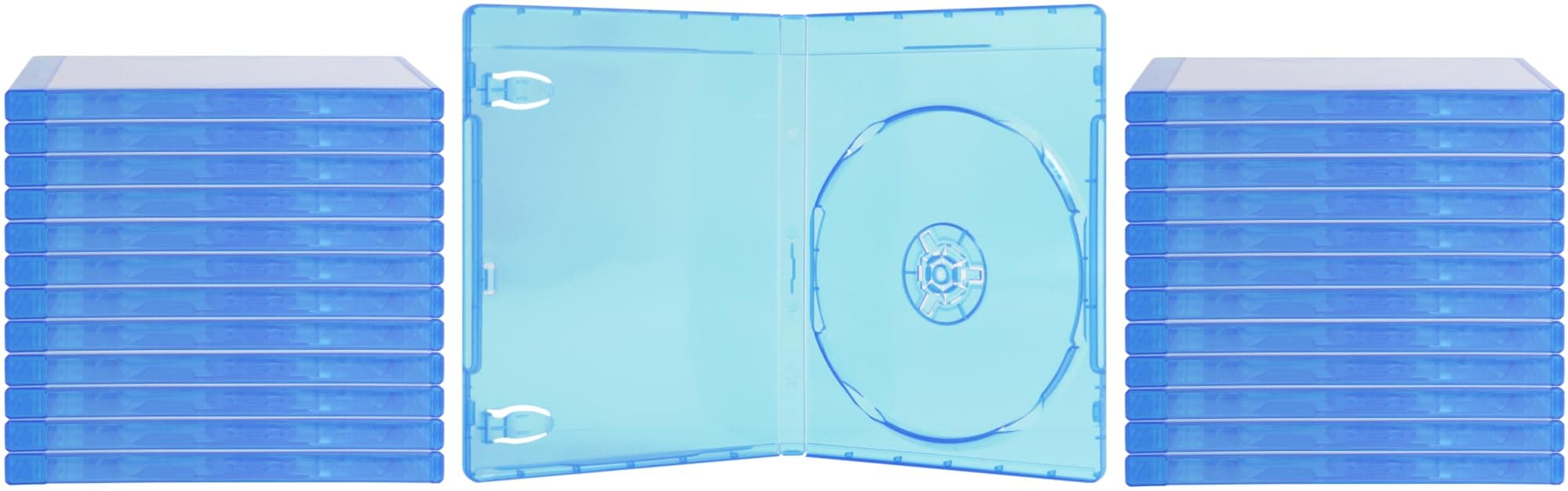 (25) Blue Blu-Ray Cases - 1 Disc Capacity DVD Boxes - 12mm Thick - BRBR12BL