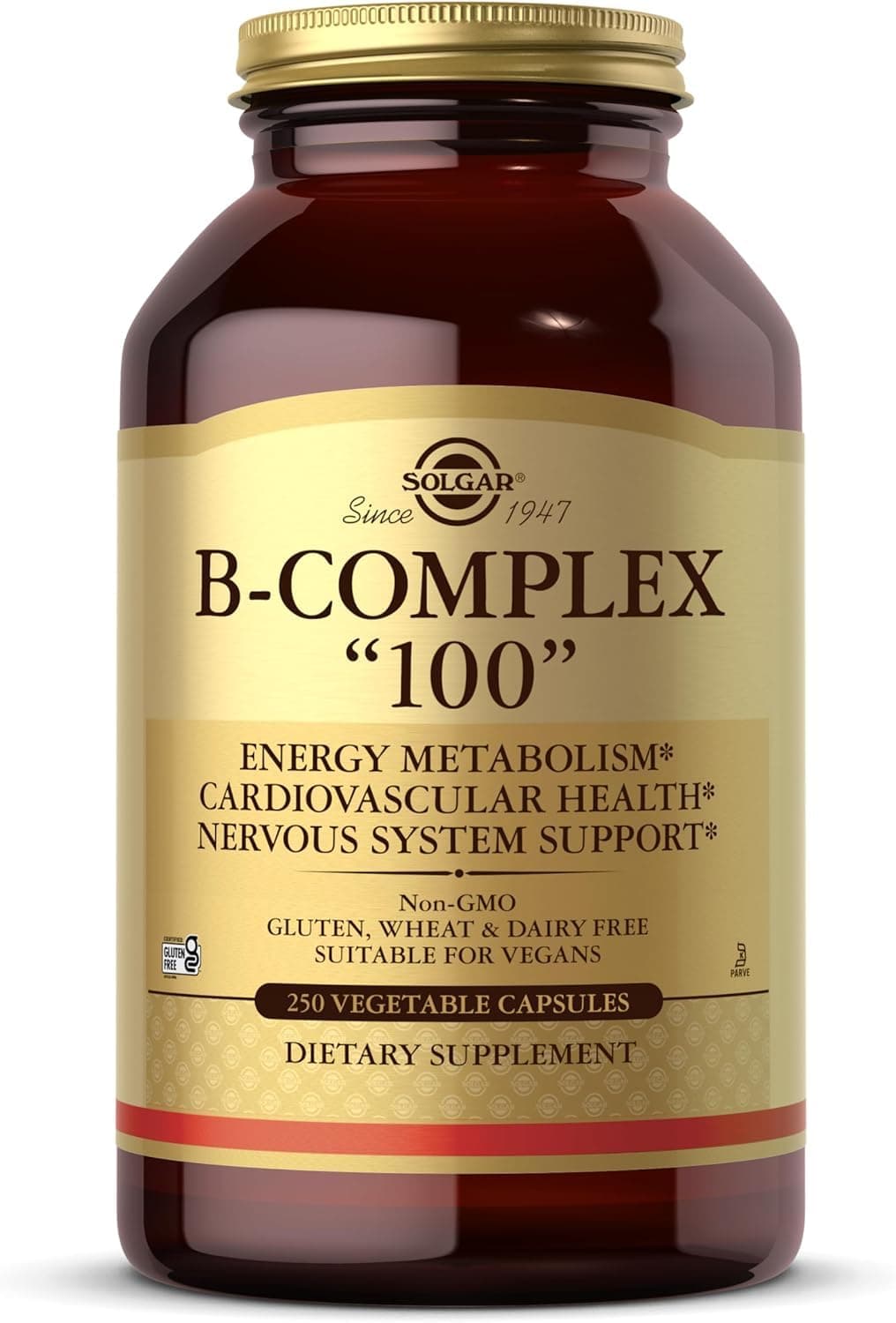 Solgar Vitamin B-Complex "50" | High Potency | 100 Vegetable Capsules | Supports Energy Metabolism and Immune Health | Non-GMO, Vegan, Gluten, Wheat & Dairy Free