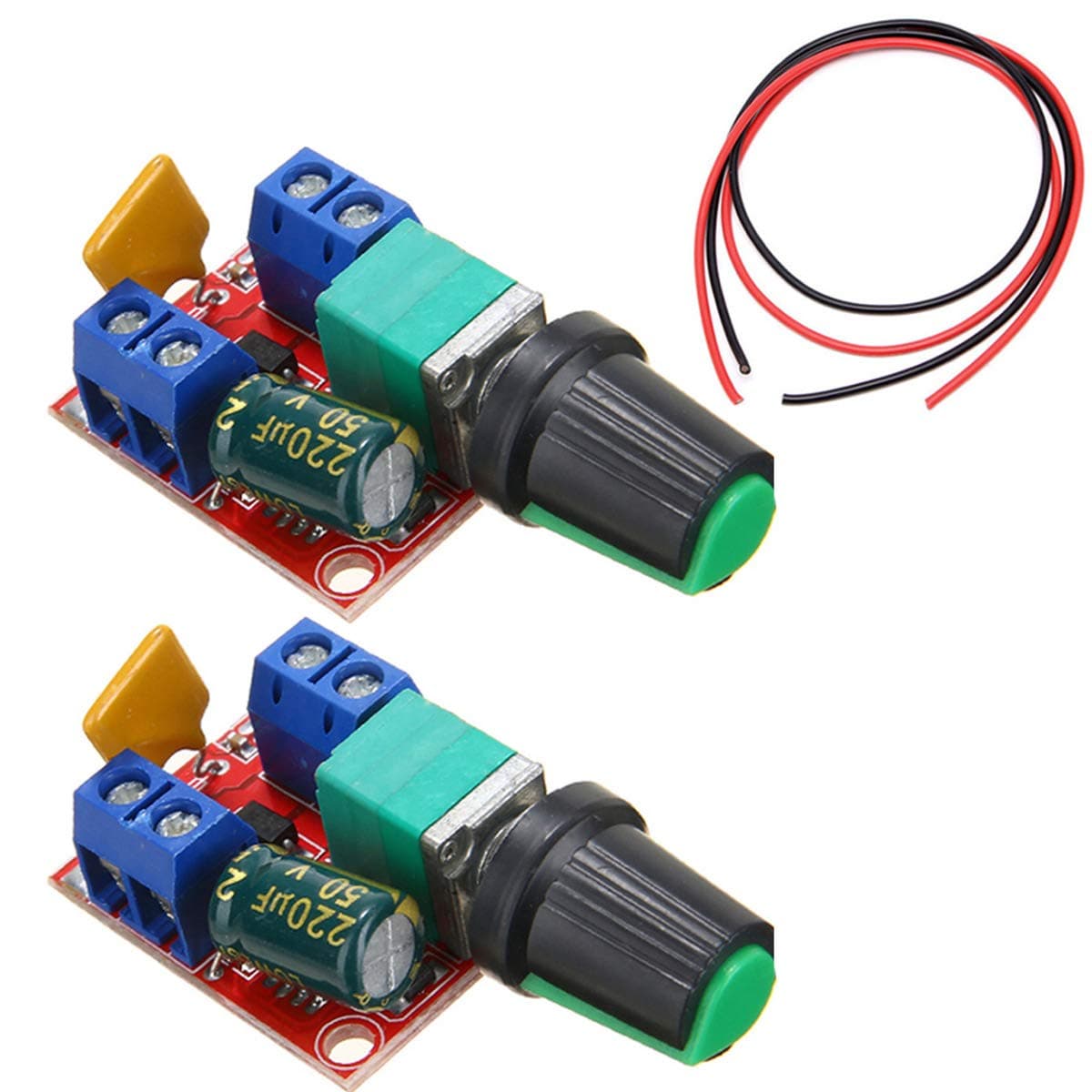 DAOKI 2Pcs 5A Motor Speed Controller Module Mini DC Motor PWM Speed Controller Switch Control Controller Switch LED Dimmer 3V 6V 12V 24V 35V Max 90W