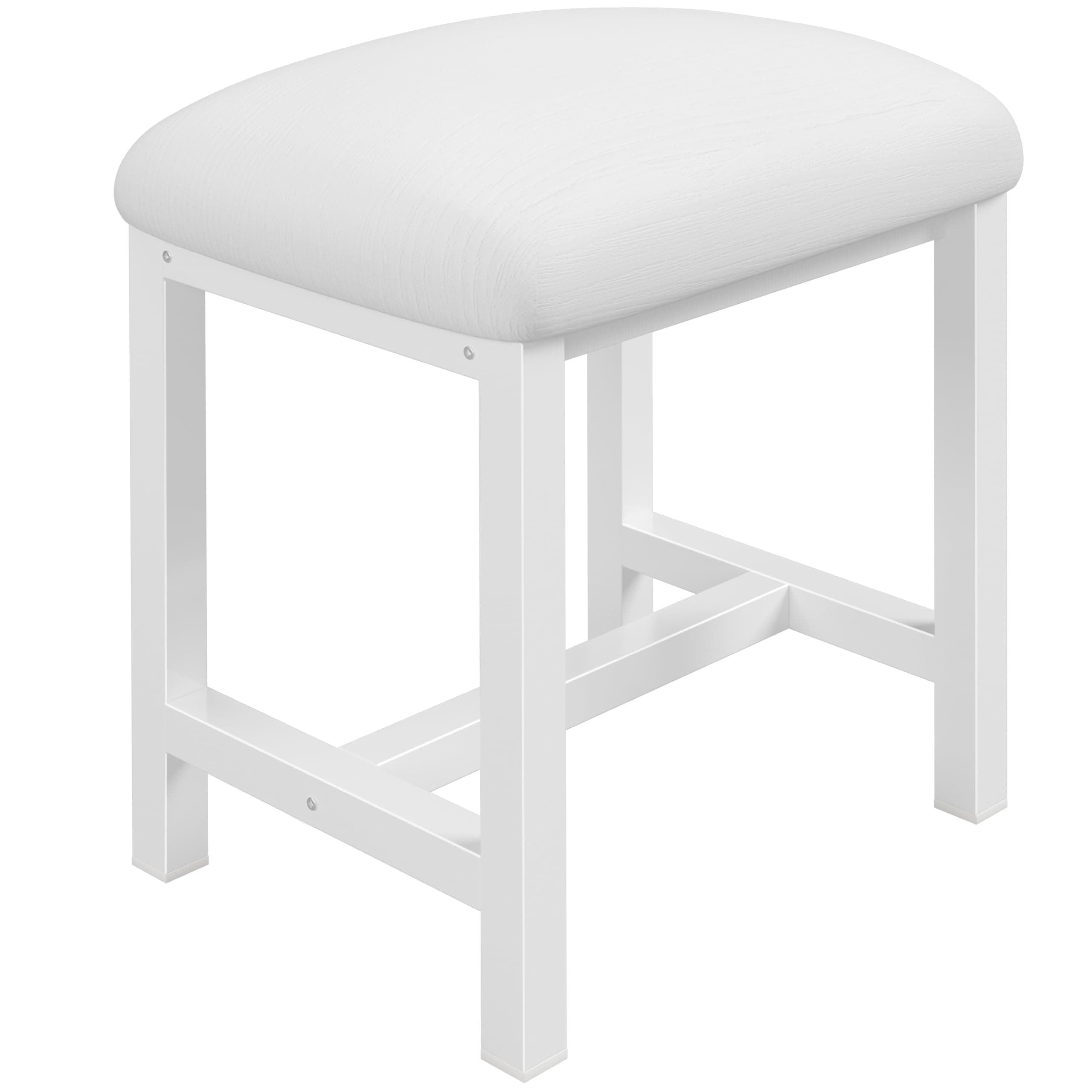 Small Vanity Stool, Cute Vanity Stools with Cushion, White Makeup Vanity Chair for Small Spaces, Living Room, Bedroom, Bathroom, Entryway, Ottoman Foot Rest for Couch Sillas Modern