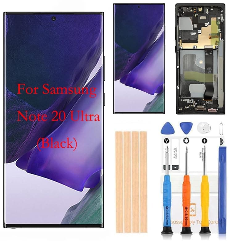 [Black with Frame ] Amoled LCD for Samsung Galaxy Note 20Ultra 5G Digitizer Screen LCD Display Touch Assembly Replacement Compatible with SM-N985 N985A N985F N985P N985R4 T U V W by BITANR