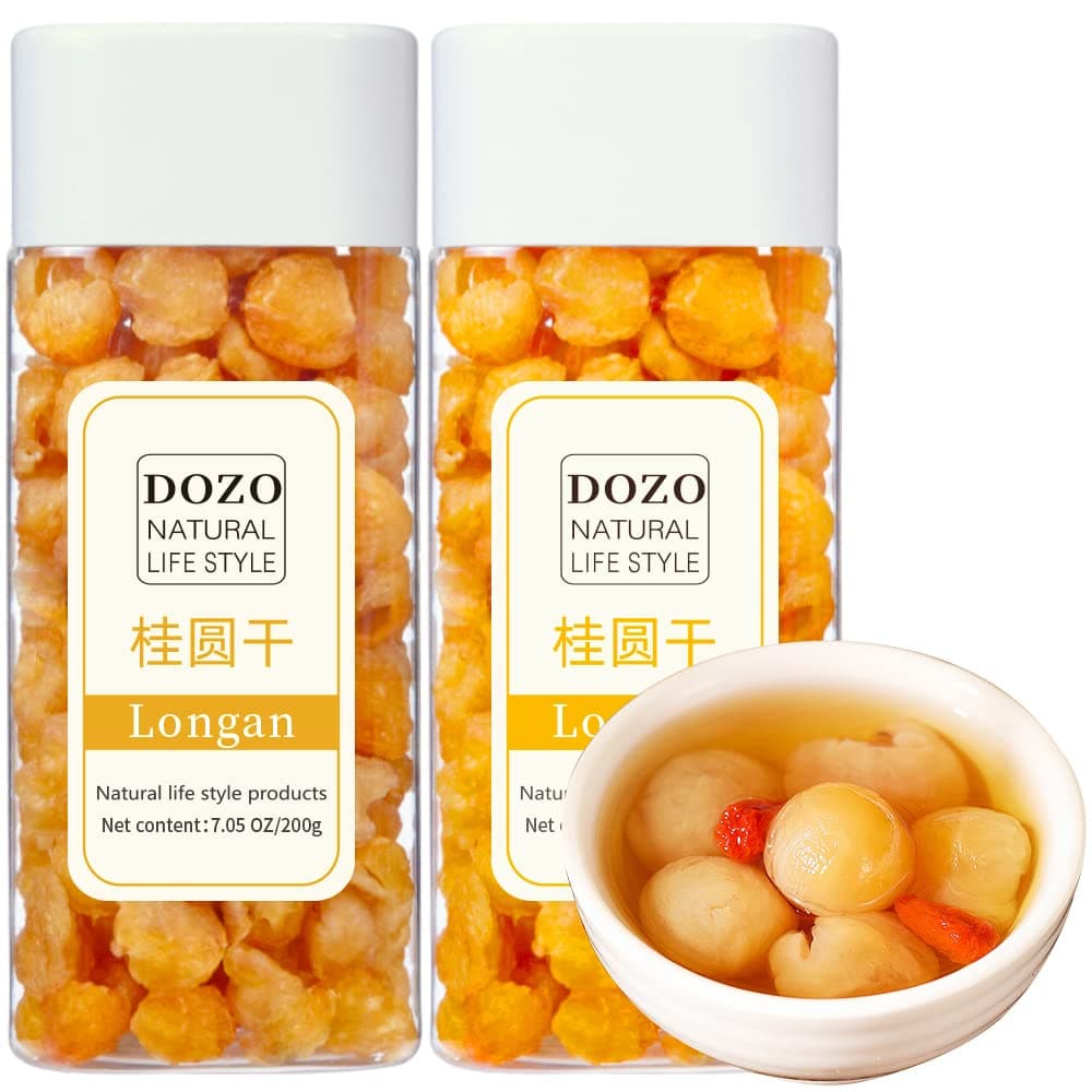 DOZO Longan Dried Longan Thailand 14.1oz/400g Natural Longan Dried Fruit Pure Dry Longan Fruit Longan Tea Longan Seedless No Add Snacks&Cooking 泰国龍眼乾 桂圆肉