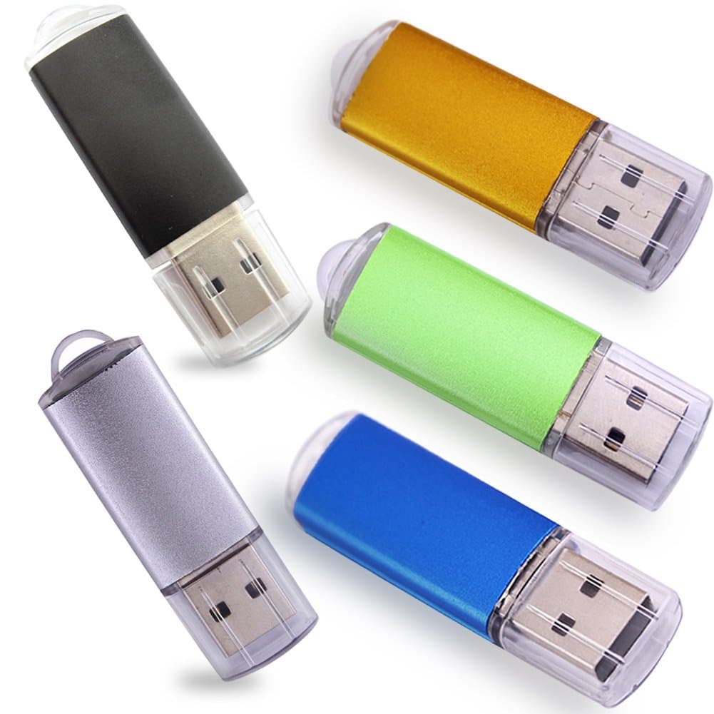 2GB 5PCS USB Flash Drives 2.0 Metal Key Memory Thumb Stick Pendrives Mixture Colors