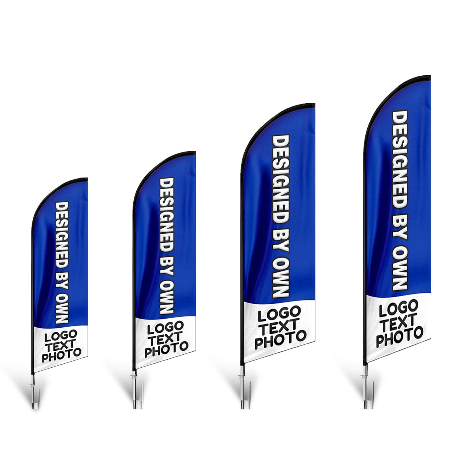 QSUM Custom Feather Flag, 7FT Customized Logo Text Advertising Flag for Pizza, Barber Shop, Open House, Businesses and Storefronts