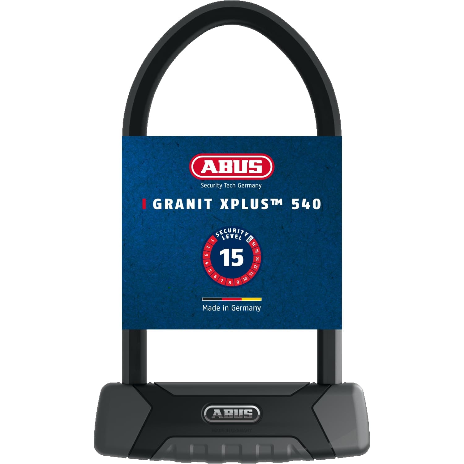 ABUS Granit XPlus 540 Shackle Lock + EaZy KF Bracket - Bicycle Lock with Strong Parabolic Shackle - ABUS Security Level 15