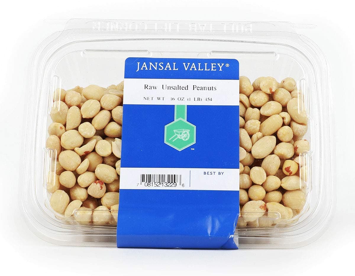 Raw Unsalted Peanuts, 1 Pound (3 Pack)