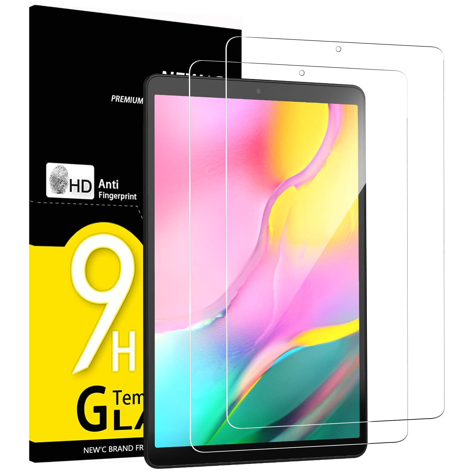 NEW'C 2 Pack Designed for Samsung Galaxy Tab A 2019 10.1 SM-T510 SM-T515 Screen Protector Tempered Glass, Bubble Free, Ultra Resistant
