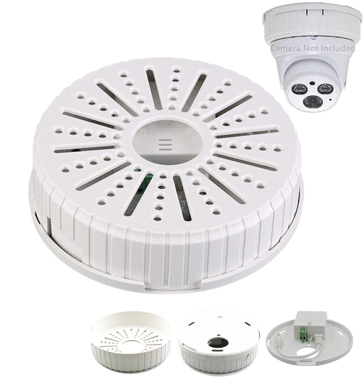 CCTV Universal Dome Camera Mounting Bracket Hidden Junction Box (Round, with 12V/2A Removable Power Adapter)