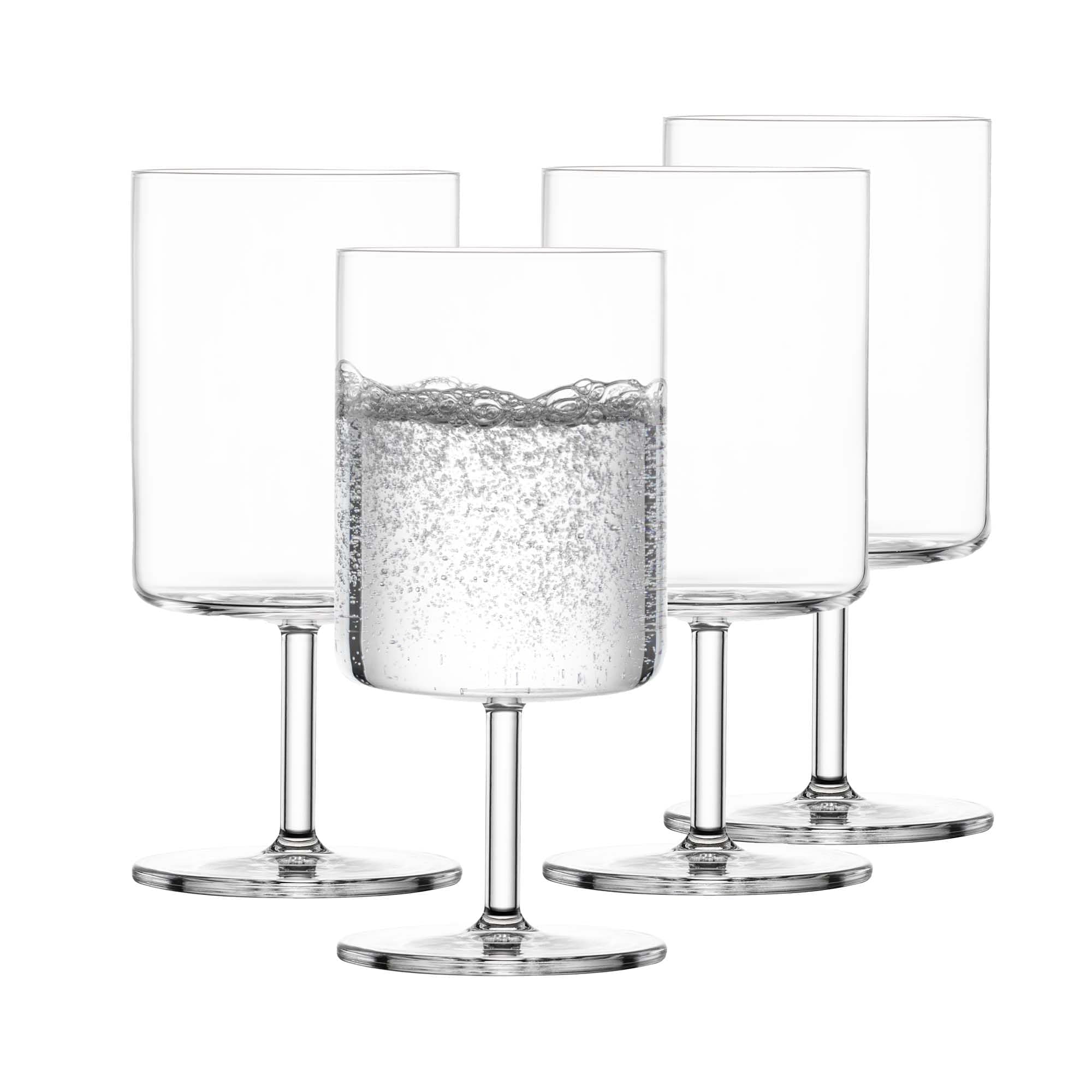 Modo Water Glass (Set of 4), Glasses with Modern Design, Dishwasher-Safe Tritan Crystal Glasses, Made in Germany (15 Ounce)