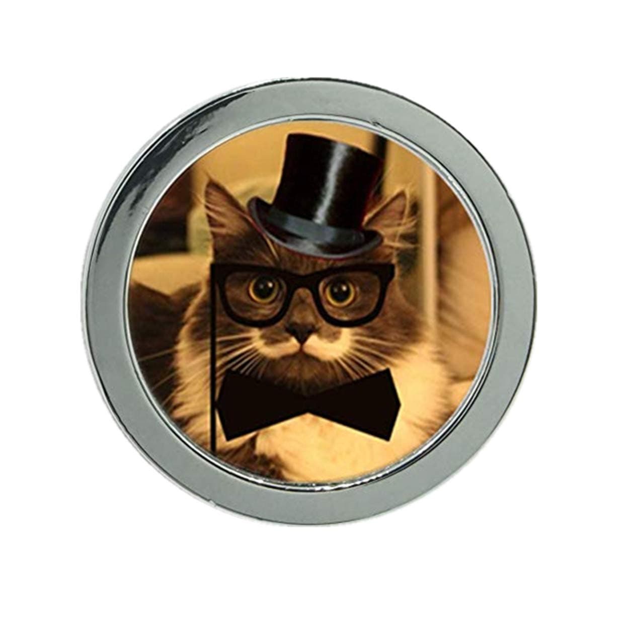 Gentleman Cat Knobs Drawer Dresser Knobs Handmade Kids Cupboard Handles Kitchen Cabinet Knobs Furniture Hardware (Bright Chrome)