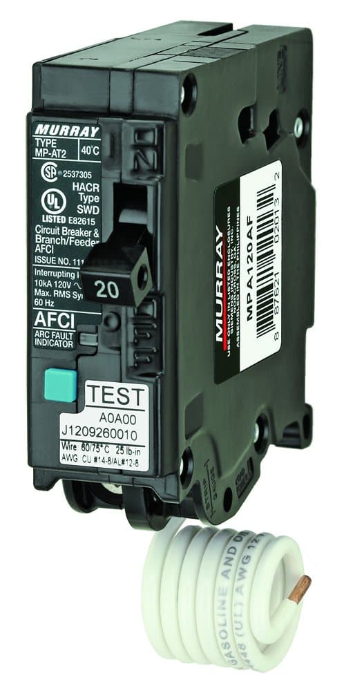 Murray MPA120AF 20-amp, Single Pole, 120-volt, Plug On Type, Branch Feeder Style AFCI Breaker