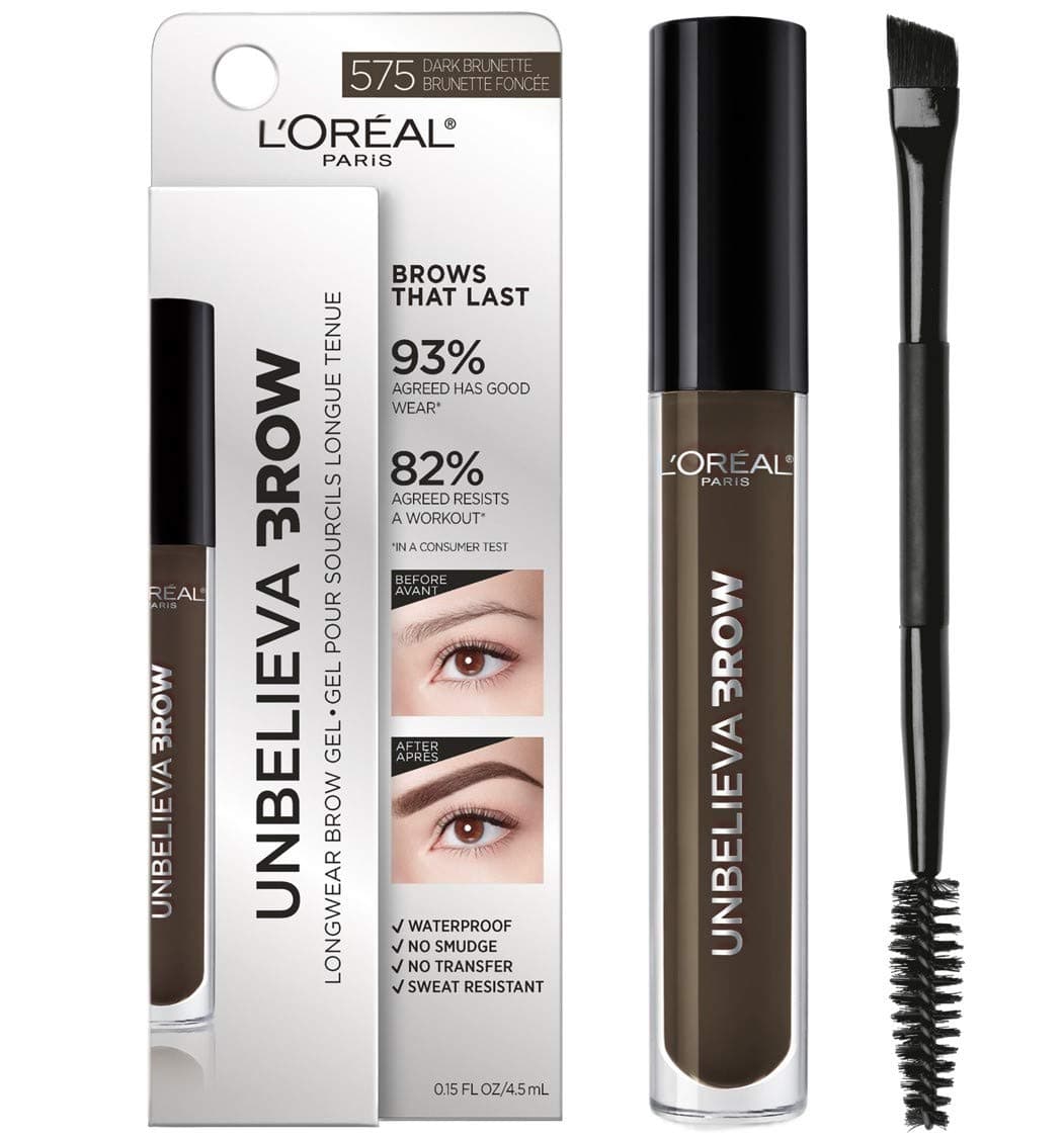 Unbelieva-Brow Longwear Waterproof Tinted Brow Gel, Smudge-resistant, Transfer- Proof, Quick Drying, Easy and quick application with precise brush, Dark Brunette, 0.15 fl. oz.
