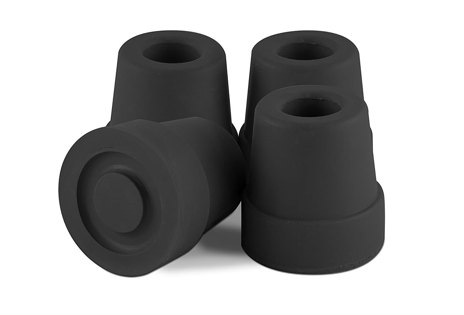 Replacement Quad Cane Tips, Black, 1/2 Inch