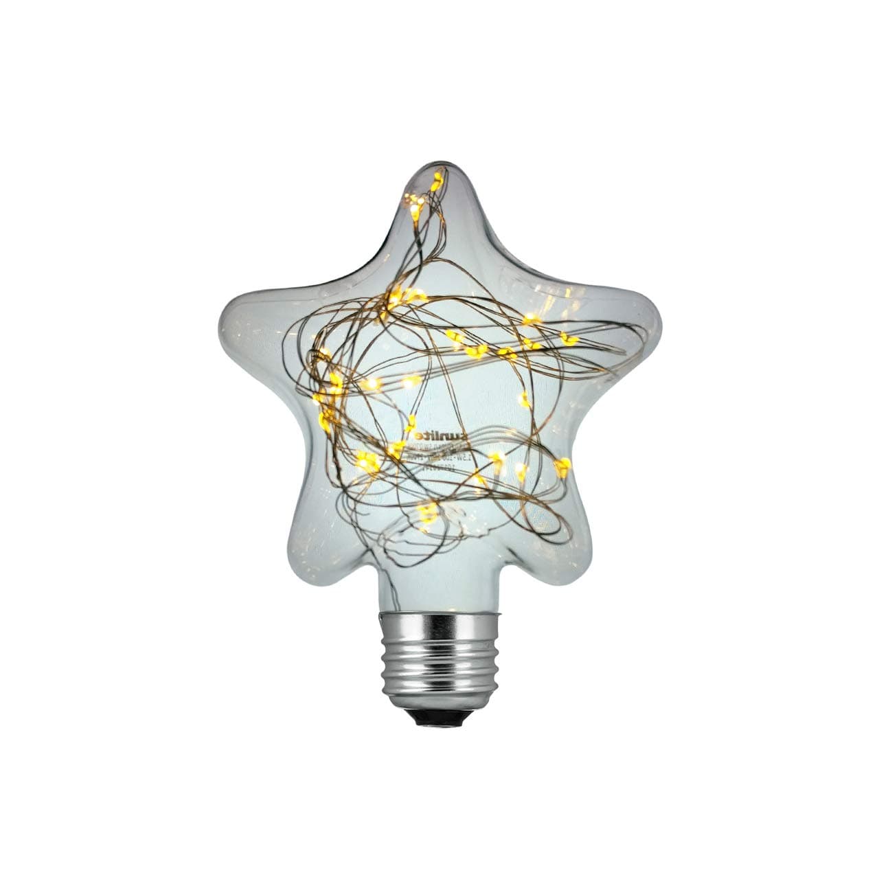 Sunlite81194-SU LED Decorative String Light Bulb Star Shaped Lightbulb, 1 Pack, Warm White