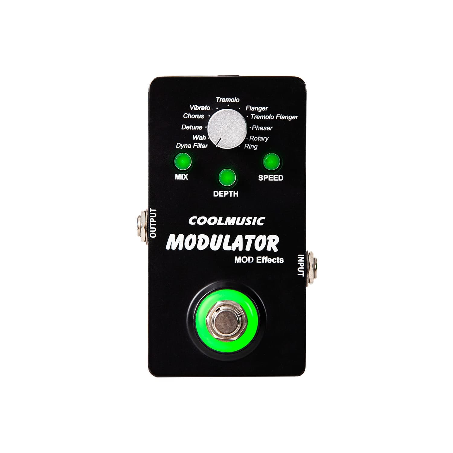 COOLMUSIC A-ME01 Modulator Multi Effects Pedal with 11 Modes Dyna Filter Wah Chorus Tremolo Flanger Phaser Rotary Ring