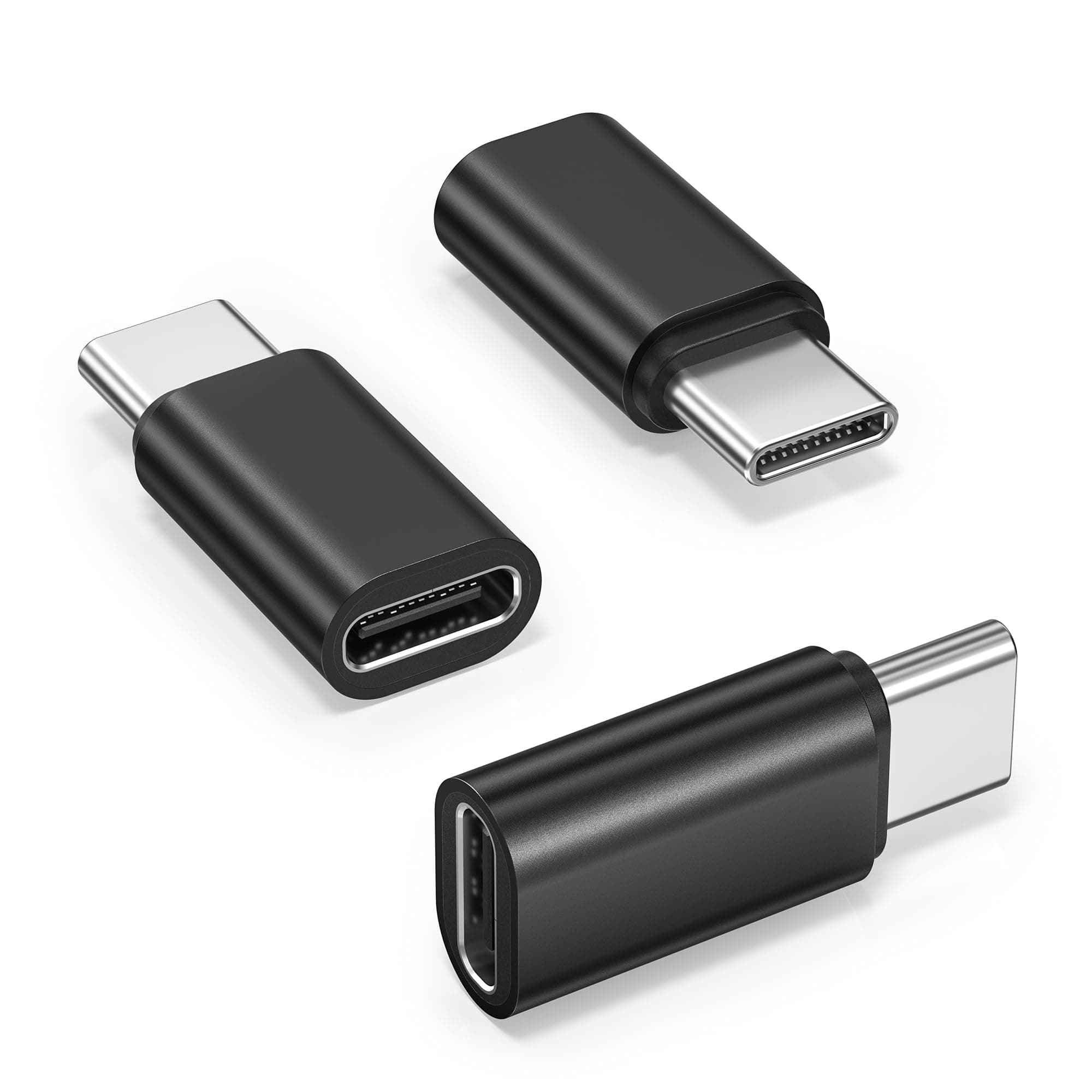 Basesailor USB Type C Extender Adapter 3Pack,100W PD USBC Male to Female Extension Converter,40Gbps USB4 Thunderbolt 4 3 Extended Connector for iPhone 17 17e 16 Pro Max,MacBook,Otterbox,Samsung S26