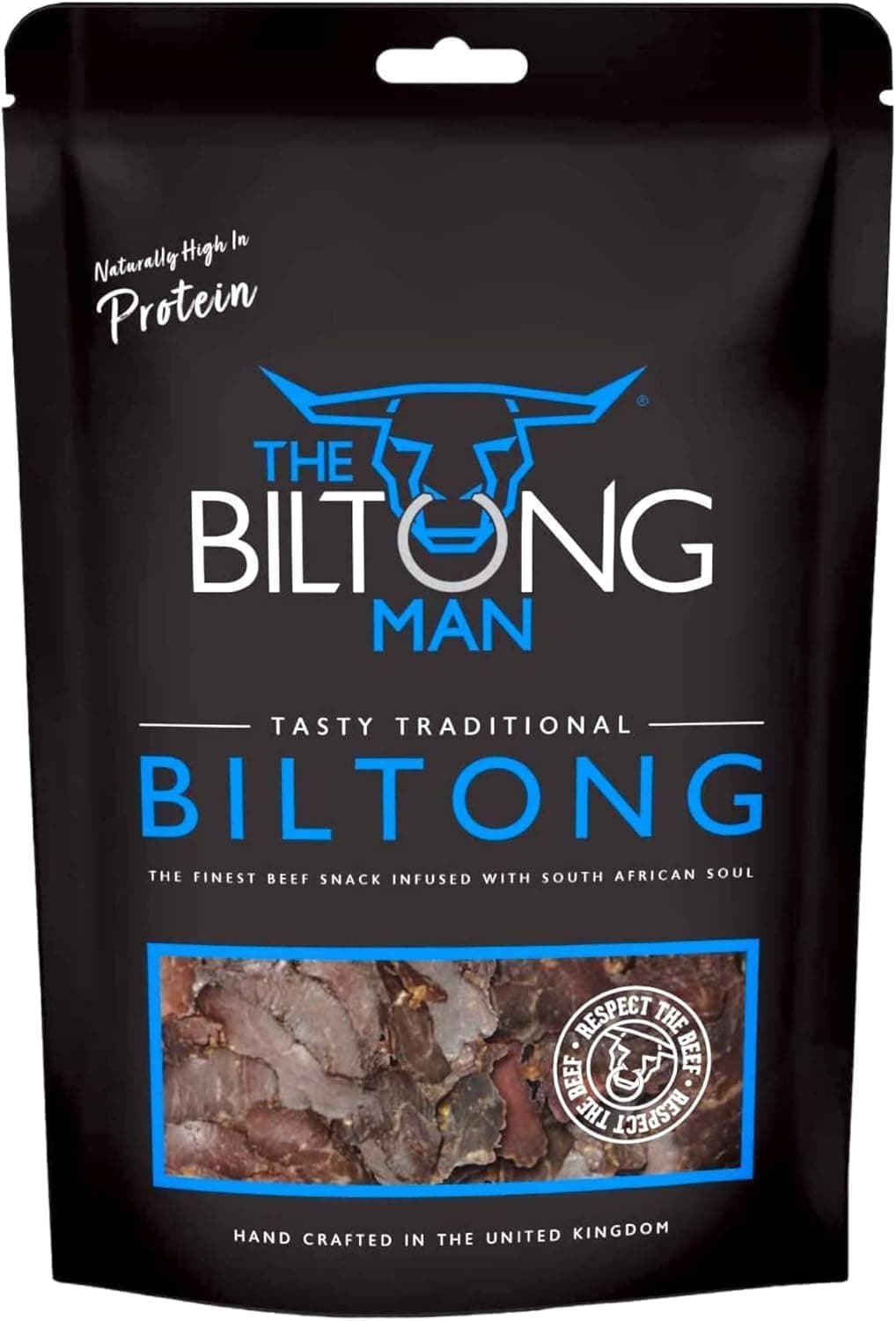The Biltong Man Tasty Traditional Lean Beef Biltong – High-Protein Beef Snack, 500g