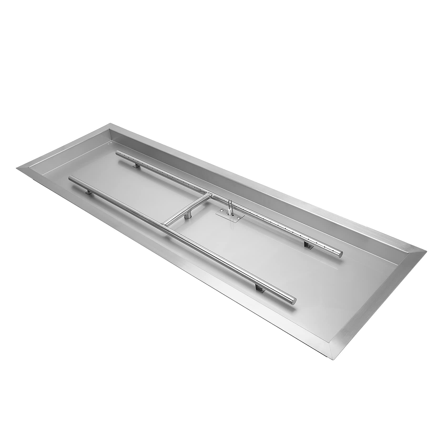 36 x 12 Inch Rectangular Fire Pit Burner with Drop-in Fire Pan, Gas Firepit Insert for DIY Fire Table, 304 Stainless Steel, 150,000 BTU Max
