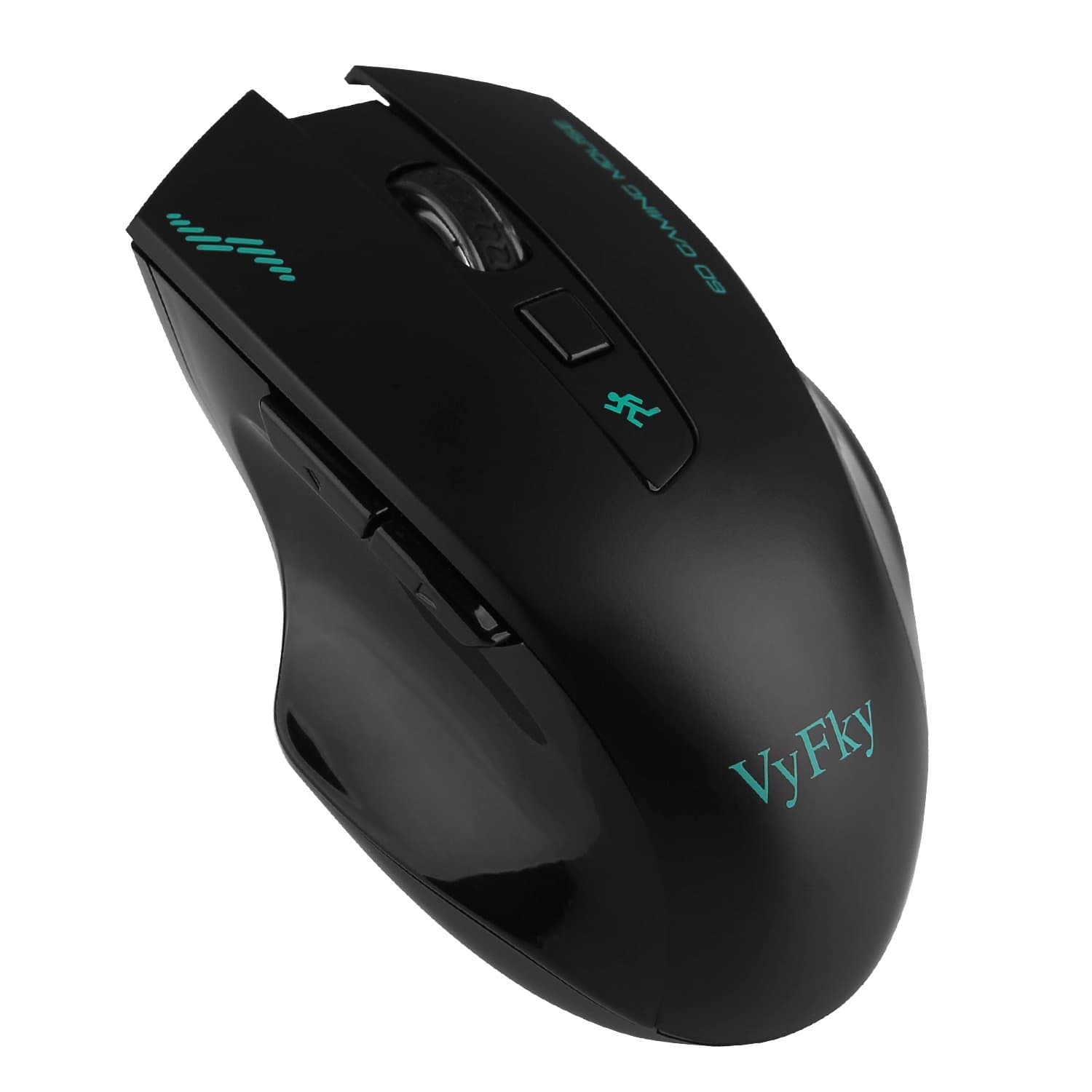 VyFky 2.4G Wireless Mouse, Wireless Computer Mouse, Professional Engineering Optical Mouse, Game Mouse, 1200/1400/1600/2400DPI - Black