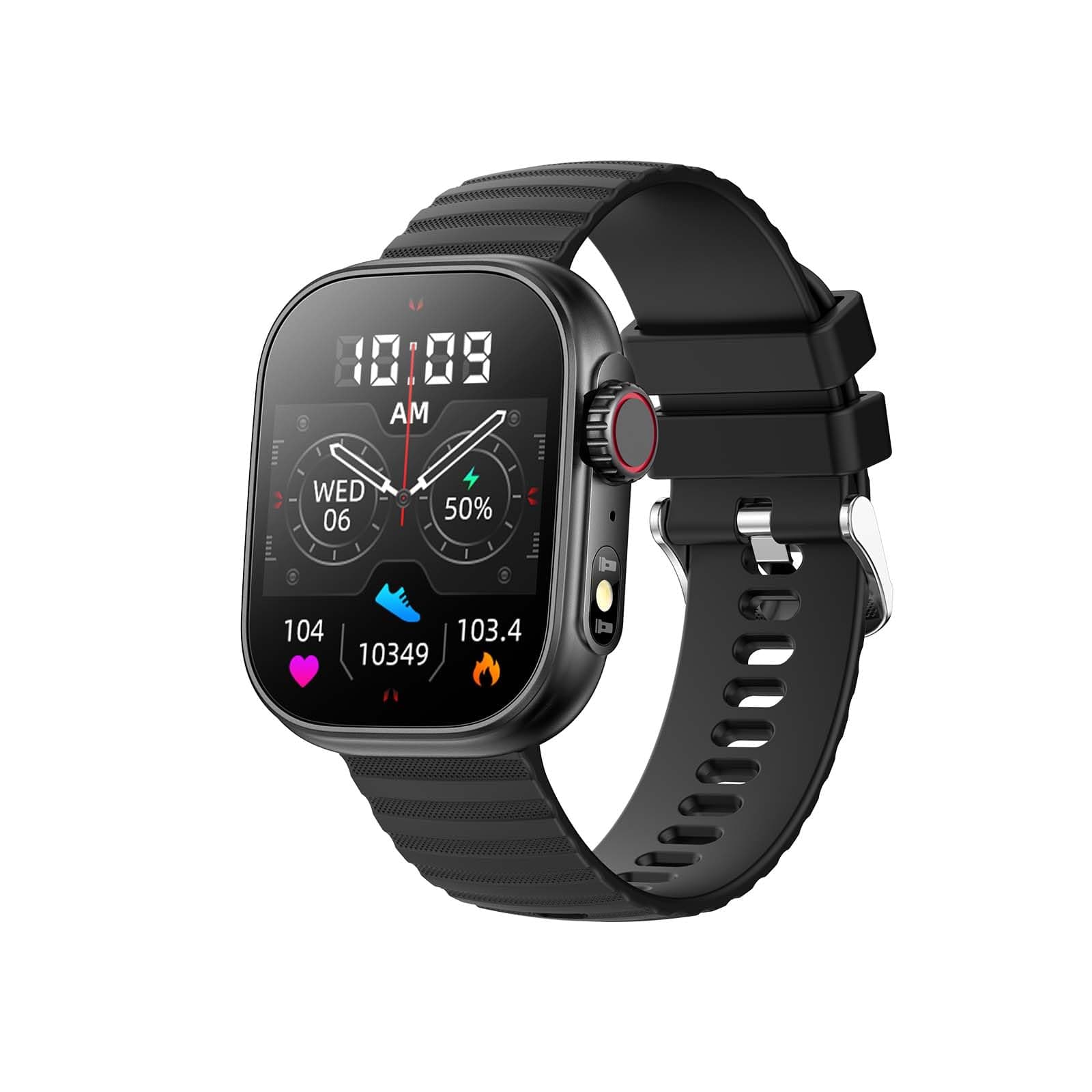 Airfish Smart Watch with bluetooth calling Compatible with Android & iOS, 2.01 inch touch screen Smartwatches for men and women Fitness Tracker with Heart Rate Monitor,Black