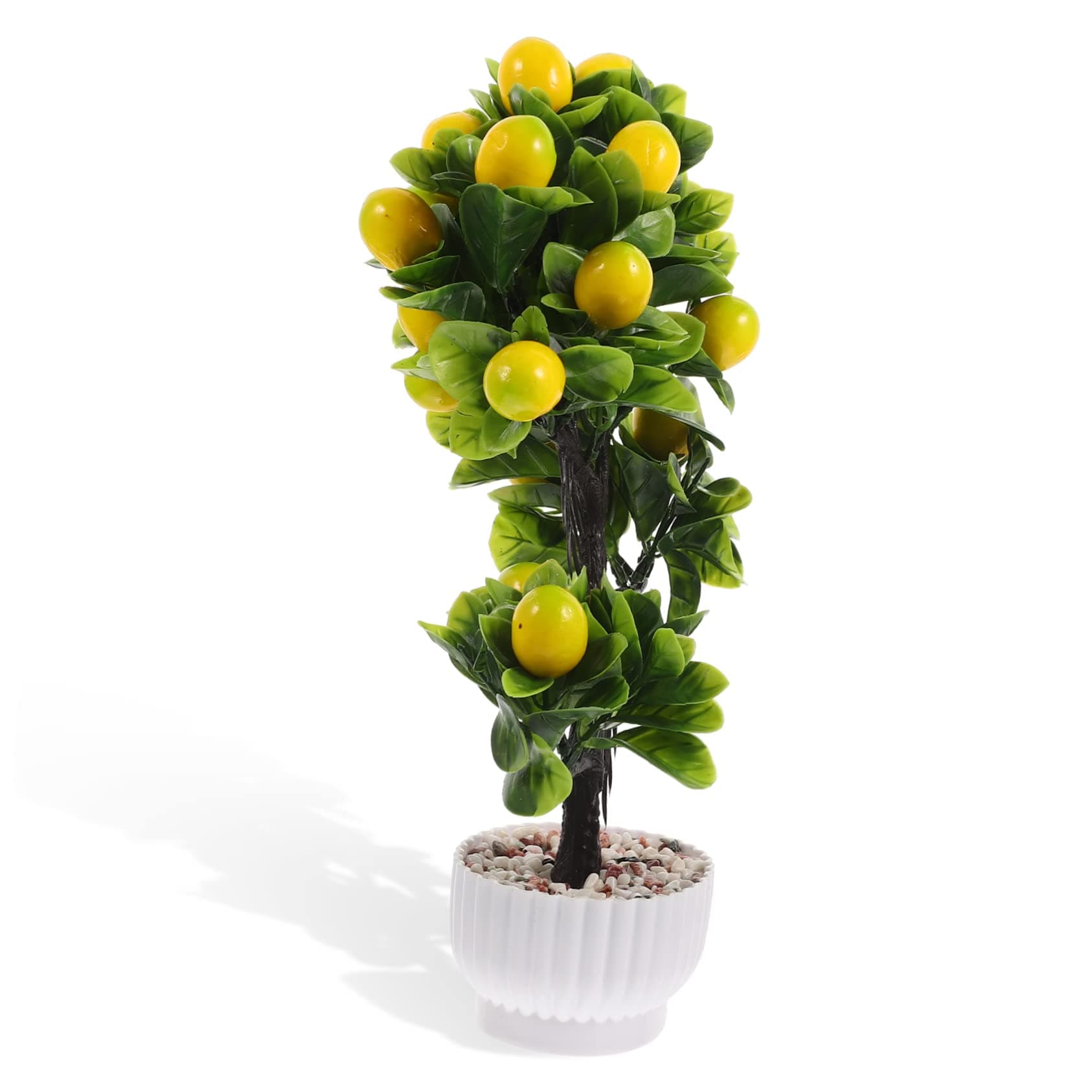 Artificial Fruit Tree Collapsible Stool Portable Autumn Decor Lemon Topiary Tree Lemon Theme Party Decoration Lemon Bonsai Artificial Topiary Greenery Pp Flowers Plant Tree Office