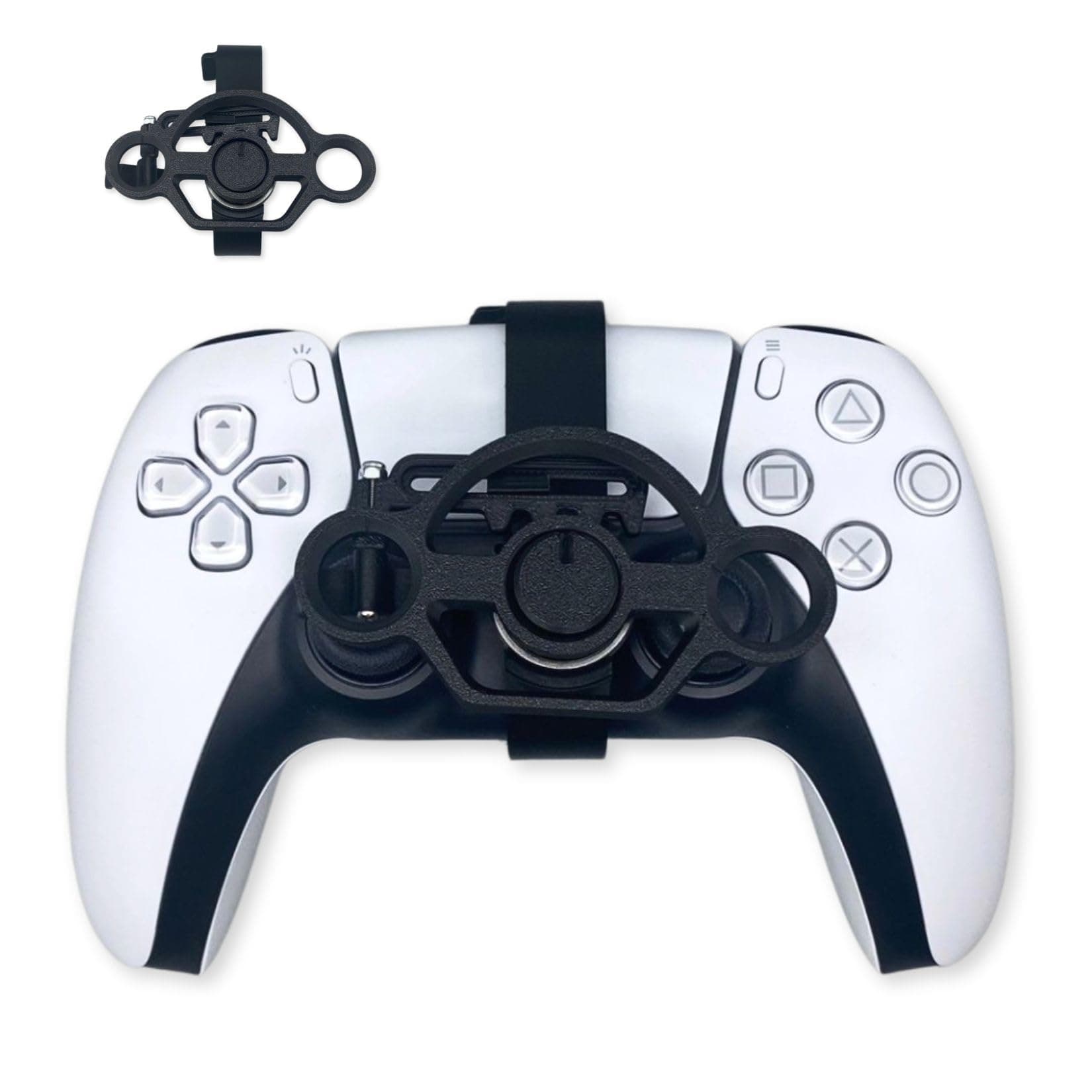 CHOWONE Mini Steering Wheel for PS5 Game Controller Remote Control Accessory for PS5 Racing Games Controller Steering Wheel Attachment PS Controller Wheel (Black)