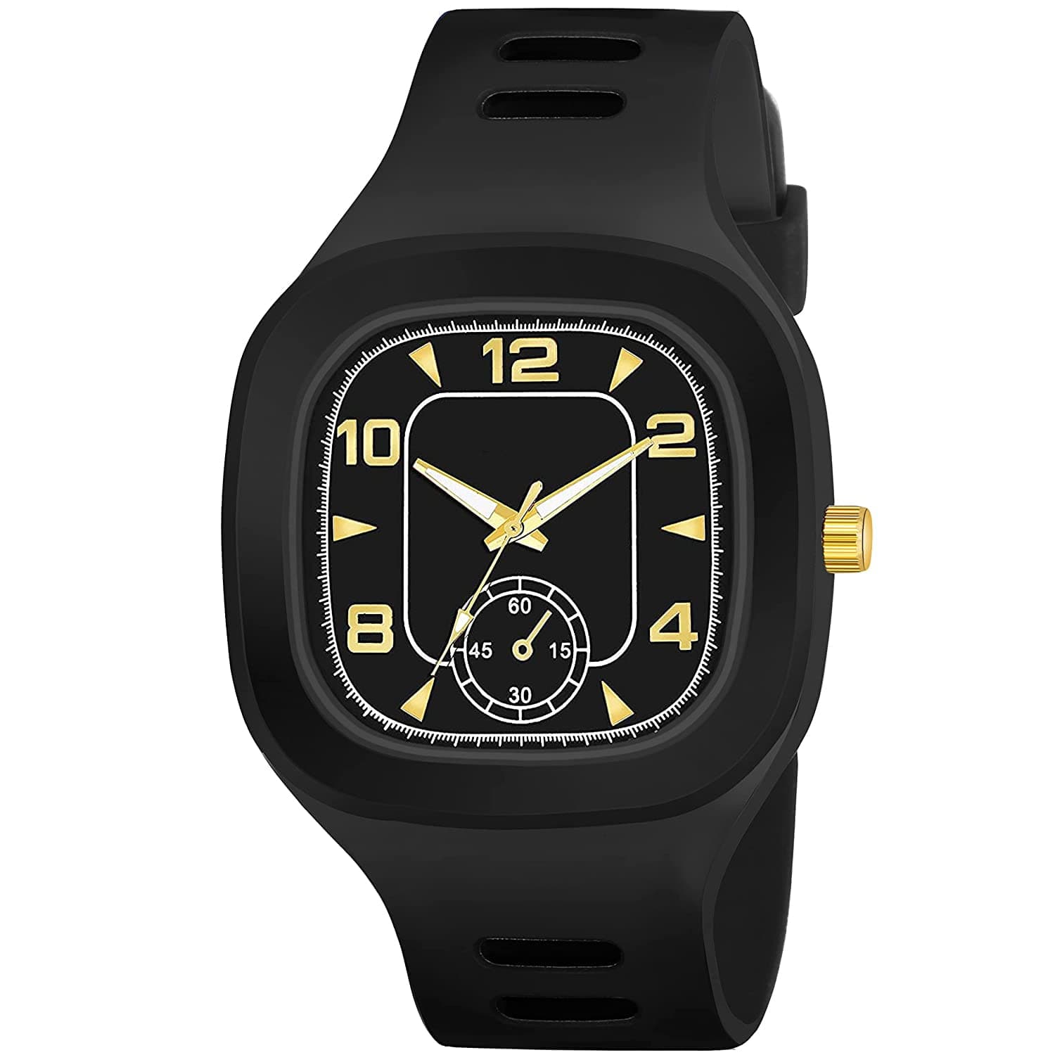 Multi Dial Square 6 Crono Stylish Latest Generation Designer Rubber Strap Analog Watch - for Boys & Girls