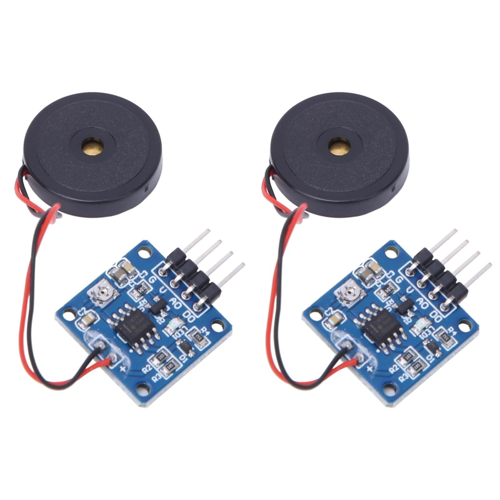 Walfront 2 PCS Vibration Switch Sensor Module, Piezoelectric Vibration Tapping Sensor Module Vibration Switch Module 5.0V DC AD/DO (2)