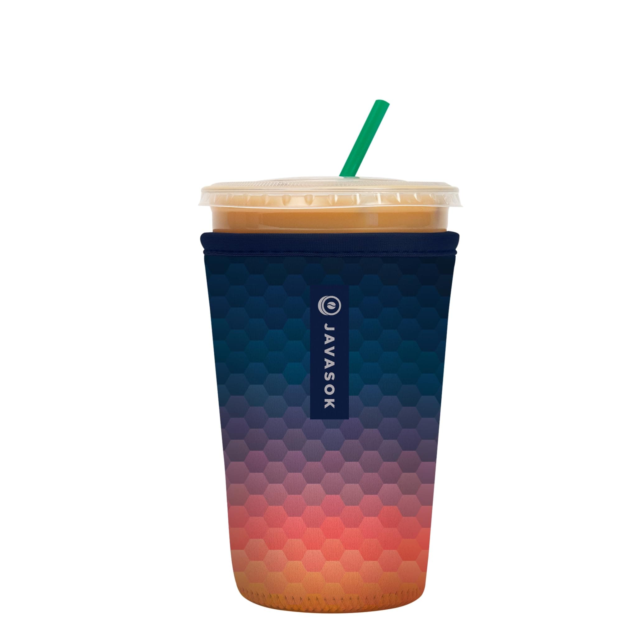 Sok ItJava Sok Iced Coffee & Cold Soda Insulated Neoprene Cup Sleeve (Hexagon Sunset, Medium: 22-28oz)