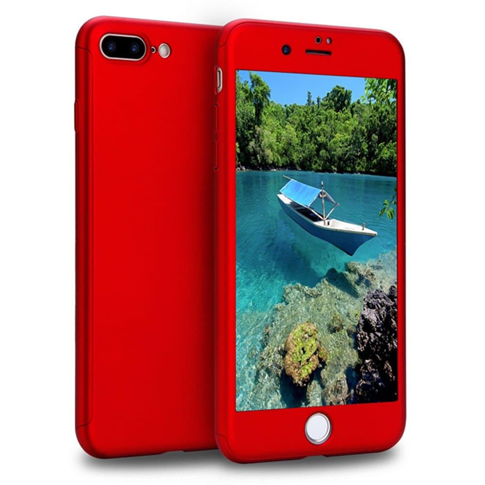 iPhone 8 Plus Case, 7 Plus Case, VPR 2 in 1 Ultra Thin Full Body Protection Hard Premium Luxury Cover [Slim] Shock Absorption PC case for Apple iPhone 8 Plus 2017/iPhone 7 Plus 2016 (Red)