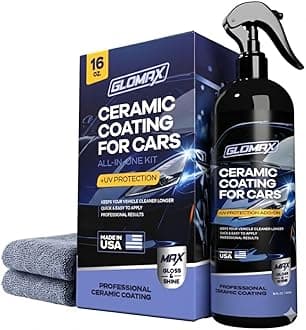 Premium Ceramic Coating for Cars with UV Protection (16 oz) – Extremely Hydrophobic & Slick Car Wax Spray, Long-Lasting, Quick & Easy Application, Maximum Gloss & Shine.
