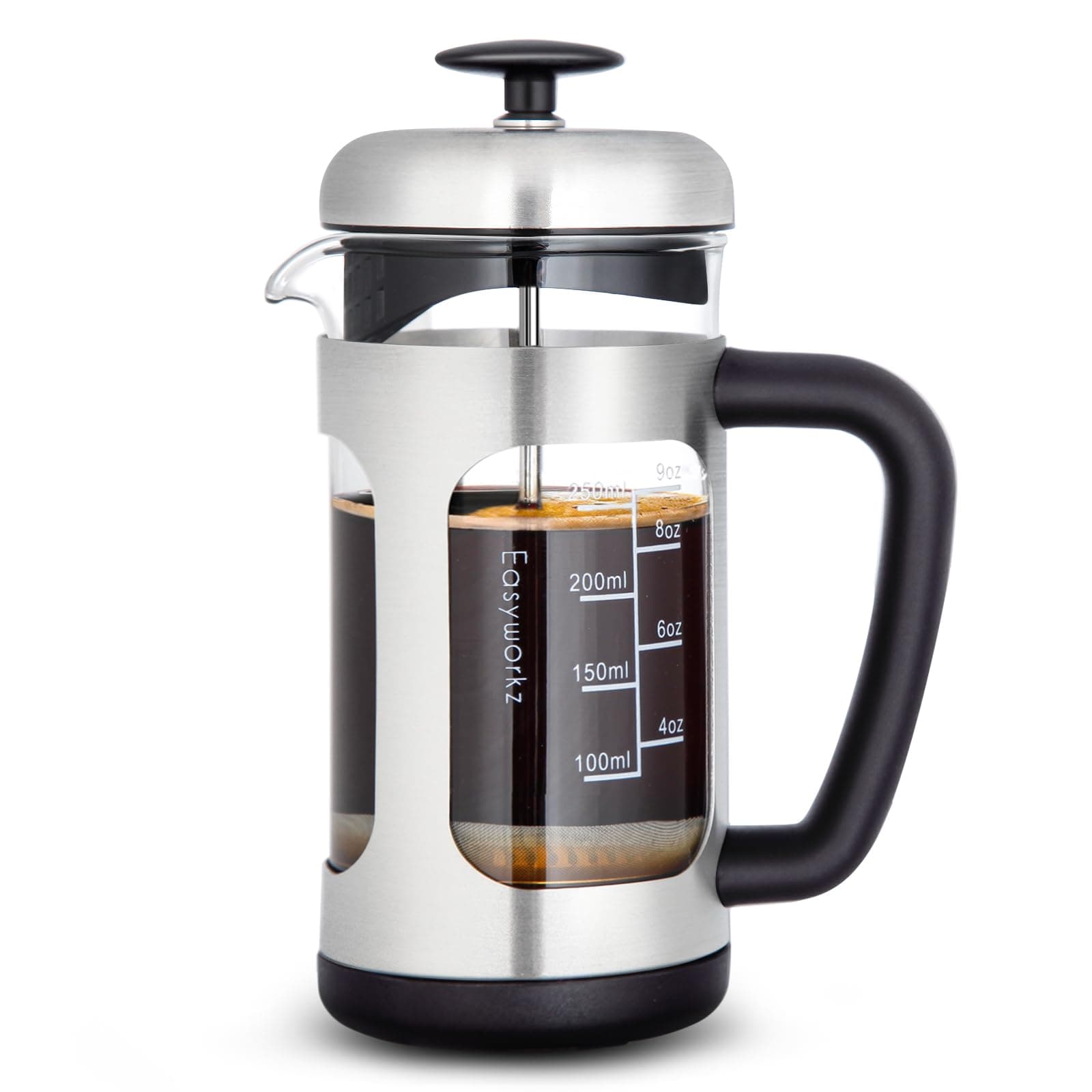 Easyworkz Stainless Steel French Press 350ml Coffee Tea Maker with Soft Grip Handle