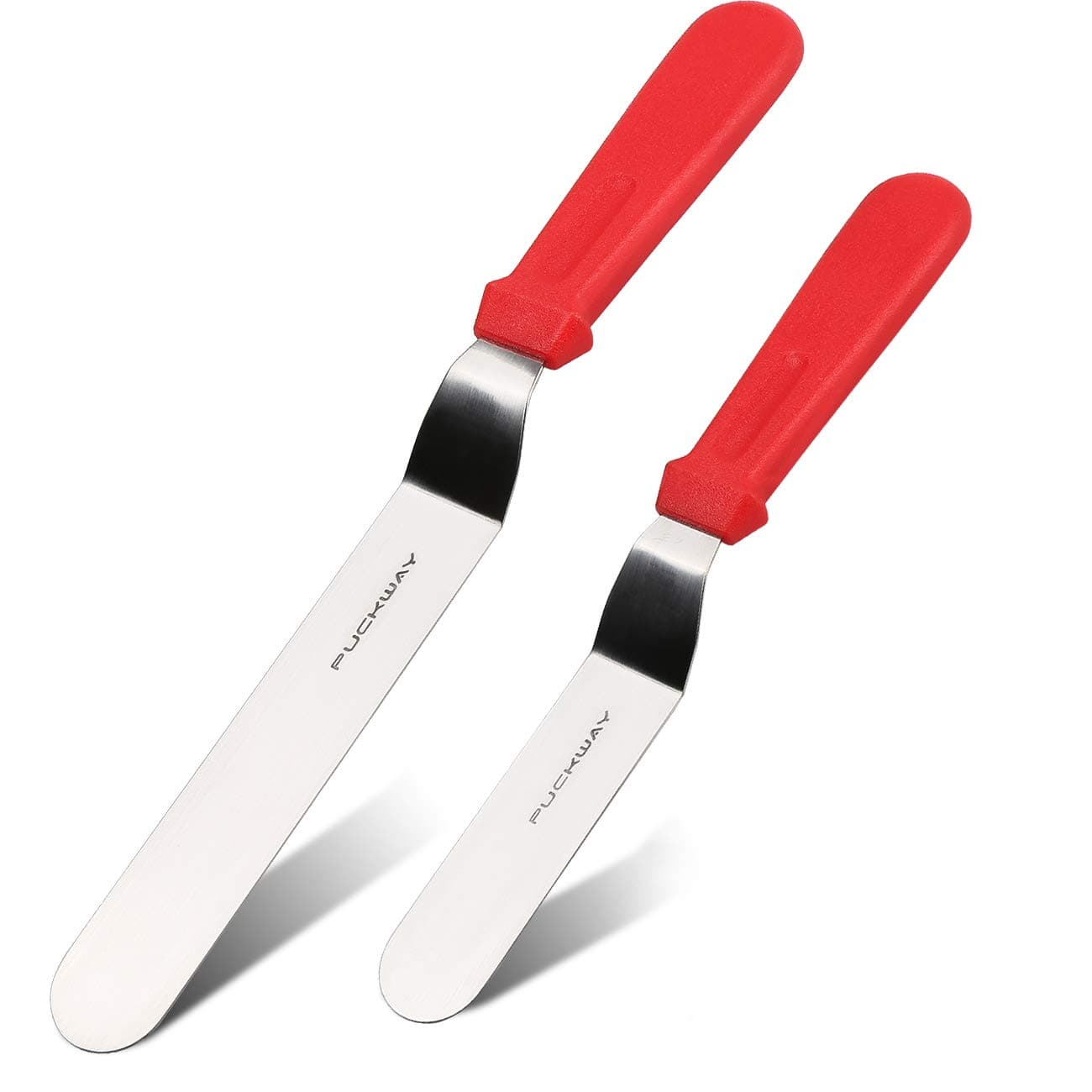 PUCKWAYAngled Metal Icing Spatula 2-pack Red