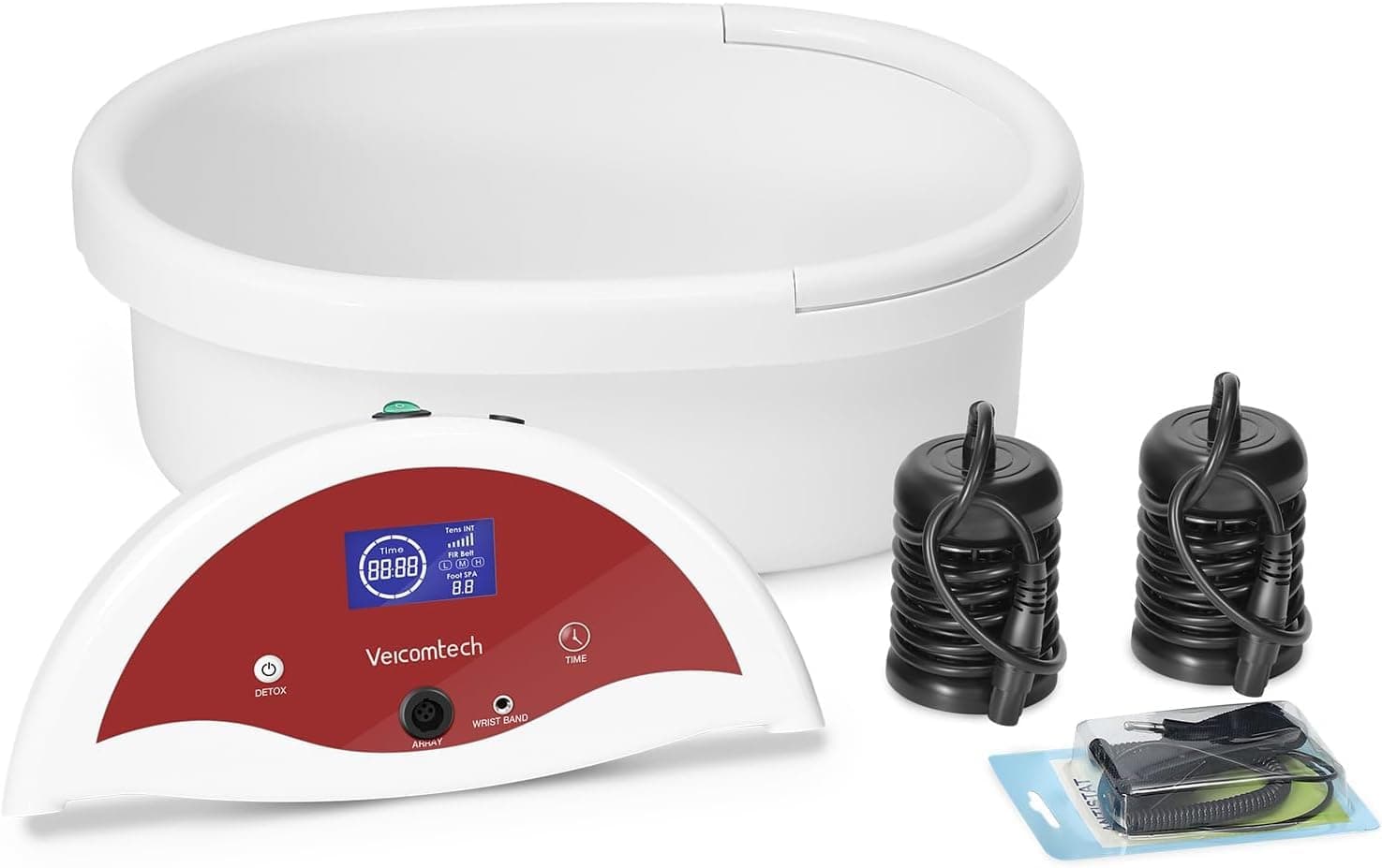 Ionic Foot Bath Detox Machine, Foot Detox Machine, Ionic Foot Spa Kit with 10 Ginger Tablets 2 Arrays 25 Tub Liners for Home use or Salon