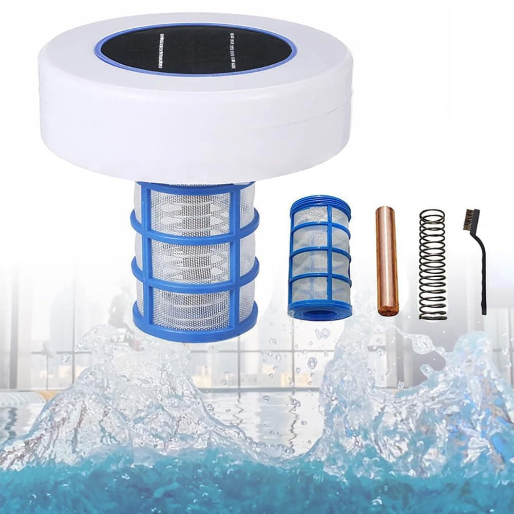 Solar Pool Ionizer Pool Purifier, Solar Powered Pool Ionizer Cleaner, Portable Purifier Eliminates, Pool Cleaning Device, for Pools and Spas Size:23 * 23 * 16cm Standard