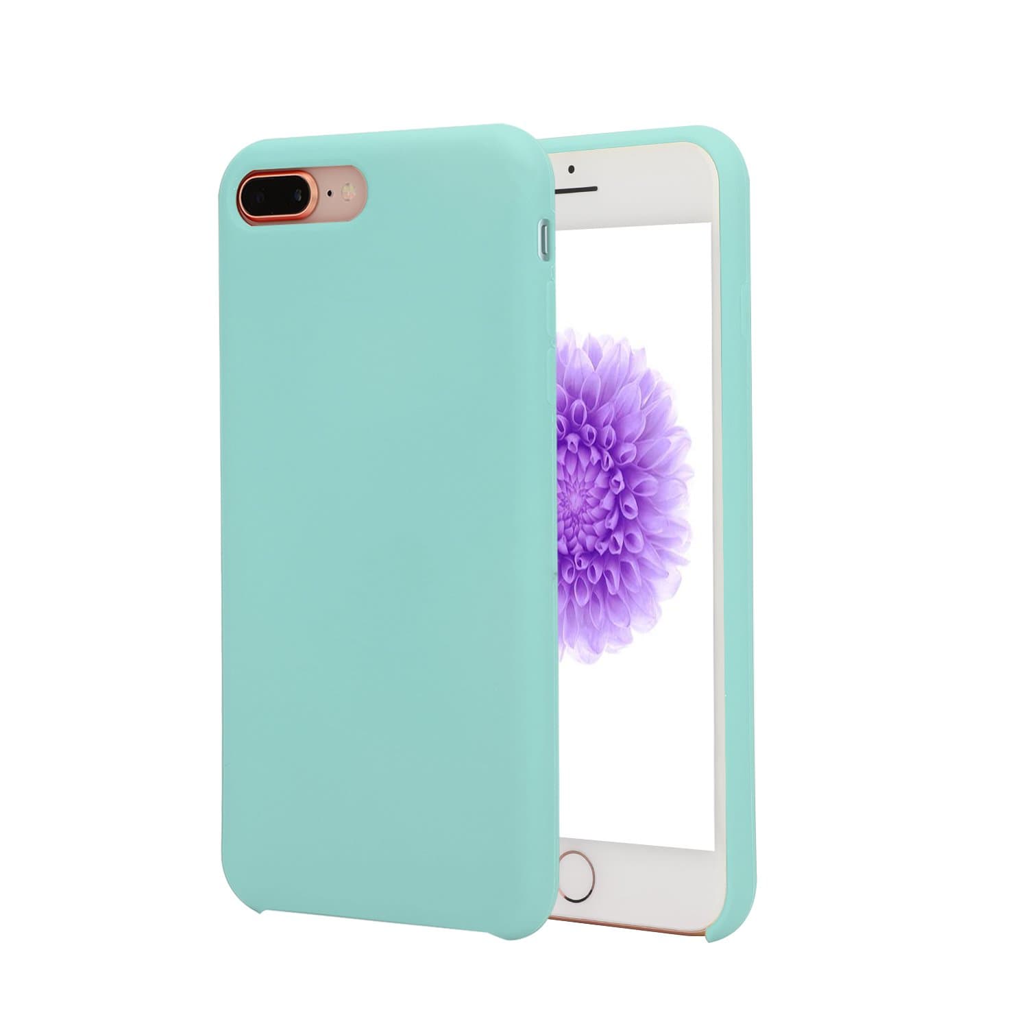 iPhone 6 Plus Case, Ultra Thin Liquid Silicone Gel Rubber Shockproof Case and Ultra Soft Microfiber Cloth Lining Cushion for iPhone 6 Plus/6s Plus (Mint)