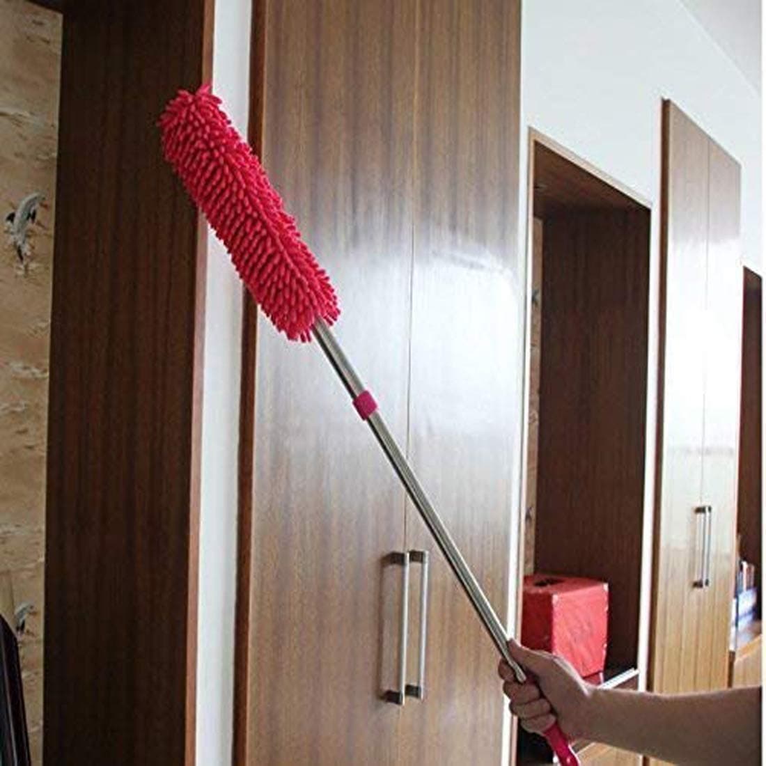 Improvhome Multipurpose Microfiber Cleaning Duster with Extendable Telescopic Wall Hanging Handle (1 Free MASK)