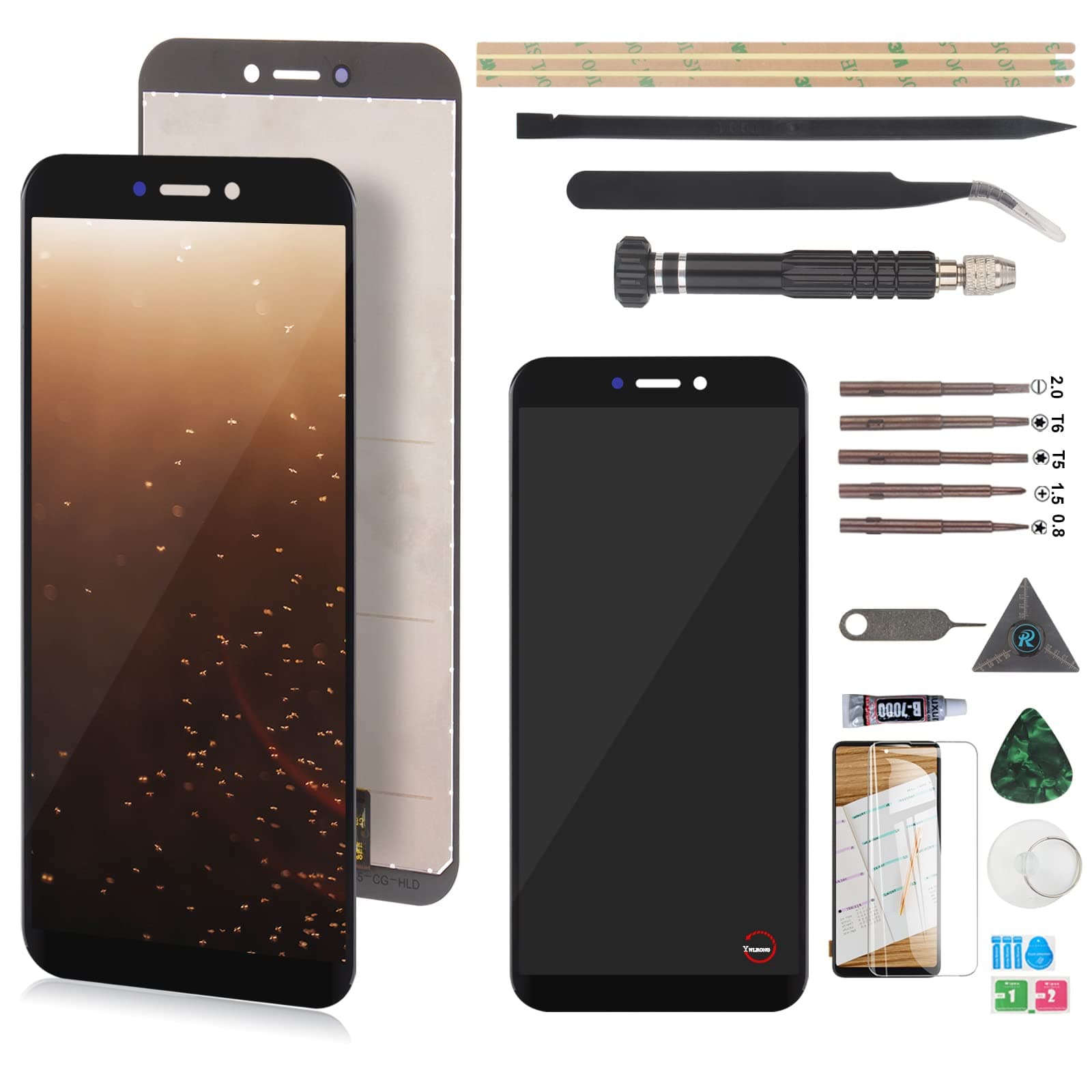 YWLRONG Display for Oukitel WP5 WP5 Pro LCD Screen Replacement Touch Display Digitizer Assembly for Oukitel WP5 WP5 Pro with Tools(Black)