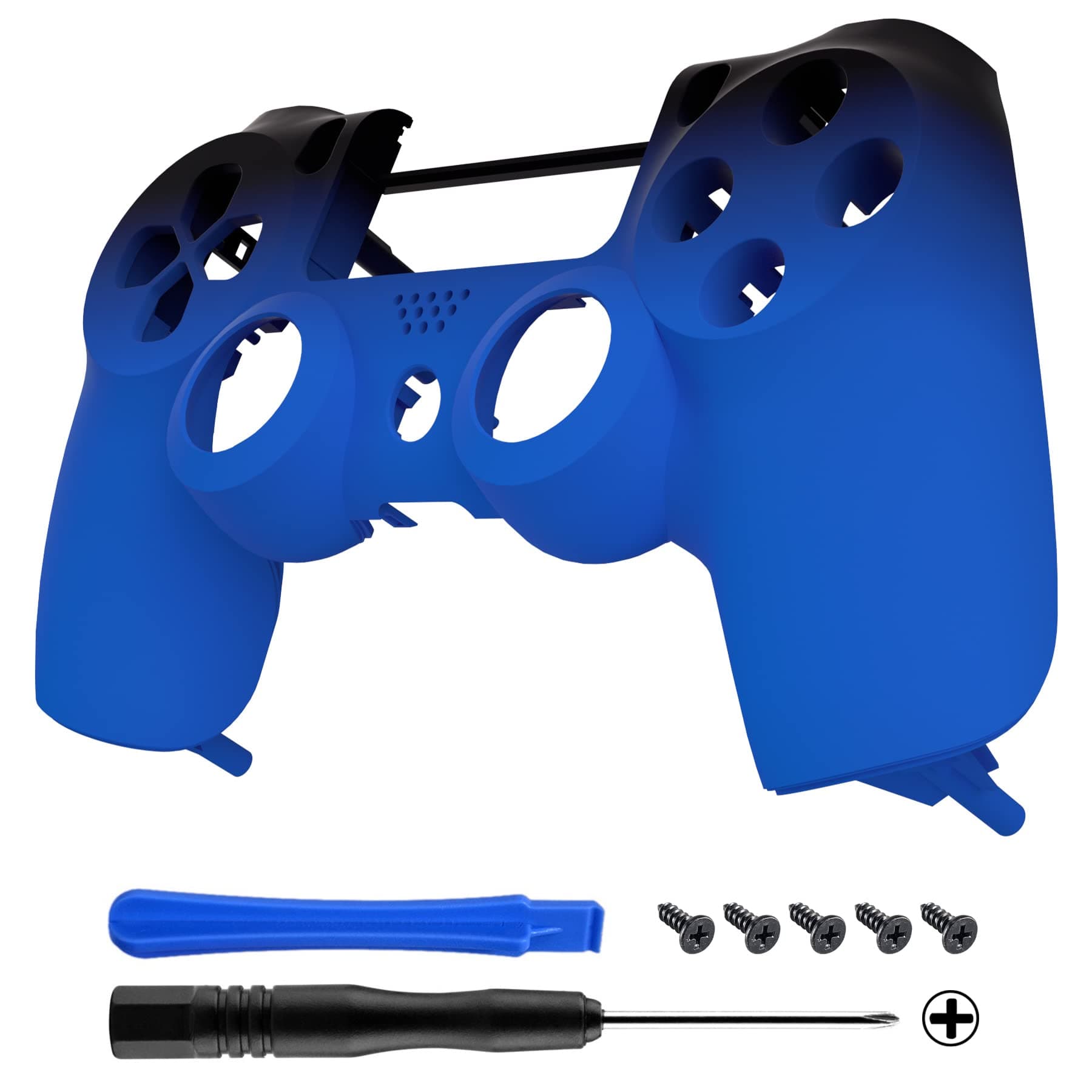 eXtremeRate Shadow Blue Soft Touch Custom Faceplate Shell Compatible with ps4 Slim Pro Controller CUH-ZCT2 JDM-040/050/055 - Controller NOT Included