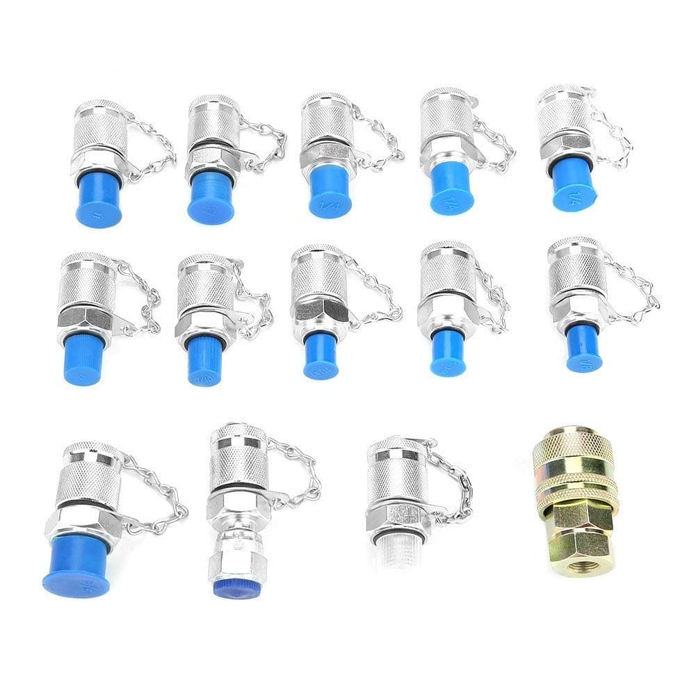 Hydraulic Test Point, Durable Practical Hydraulic Pressure Test Point Testing Coupling Adapter Set for Hydraulic System for Industrial Home (14pcs)