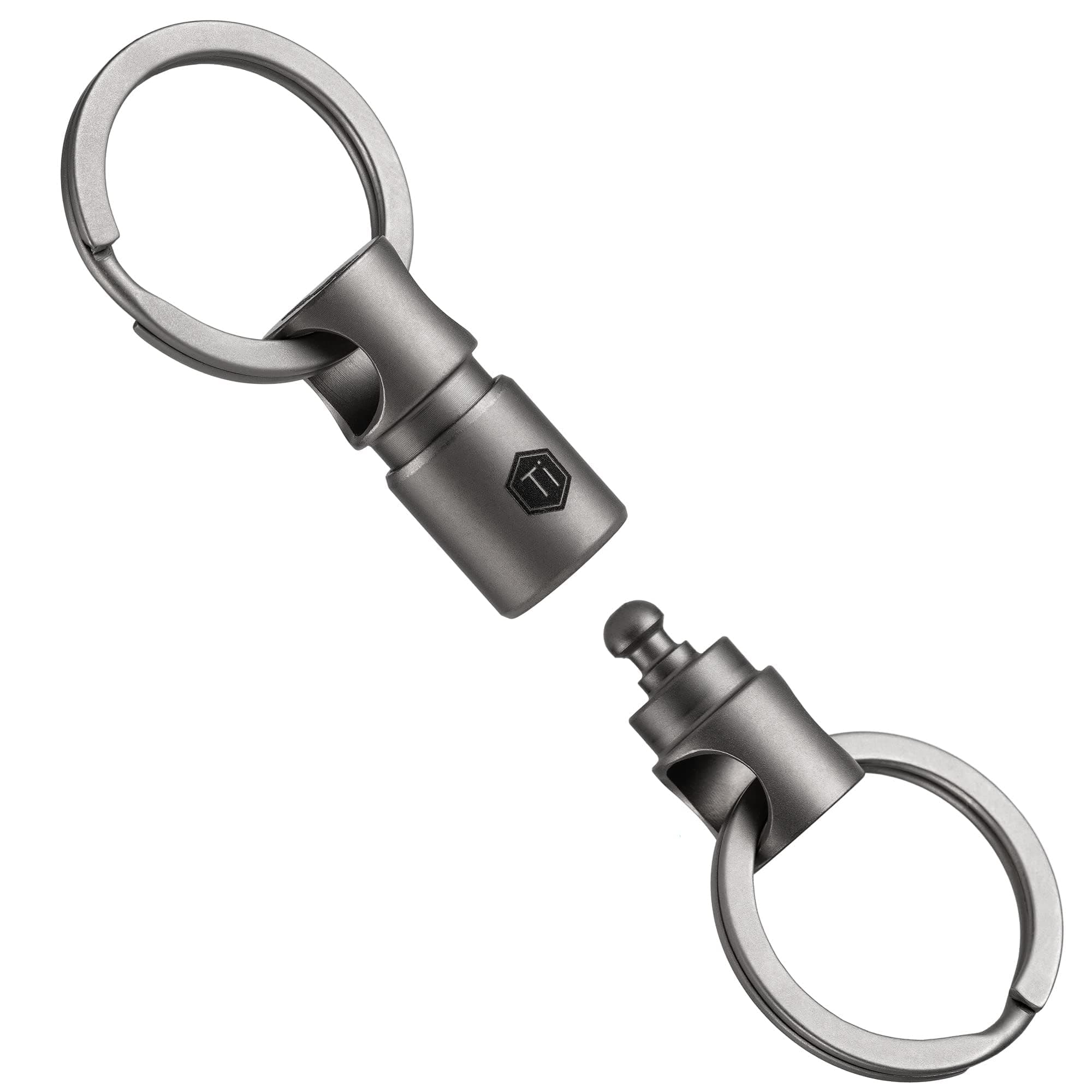 Detachable Key Ring Connector, Double-end 360°Keychain Titanium Rotatable, Key Organizer Linker for Carabiner for car, home, accessories